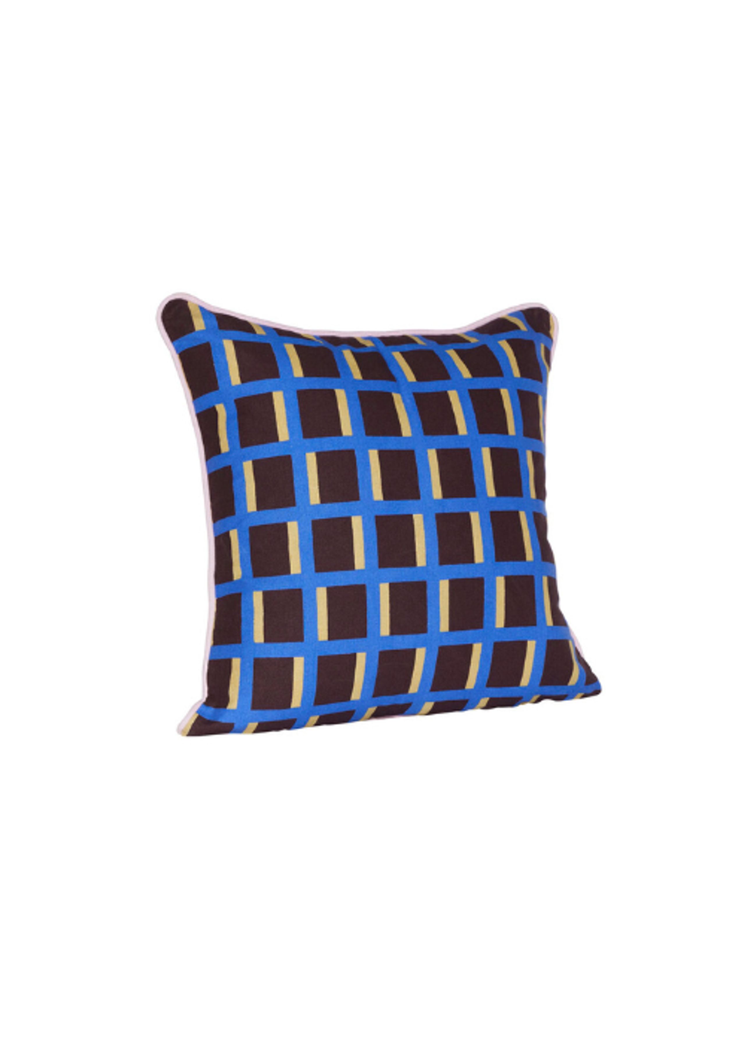 Hübsch - Kissen - Agenda Pude - Blue/Brown/