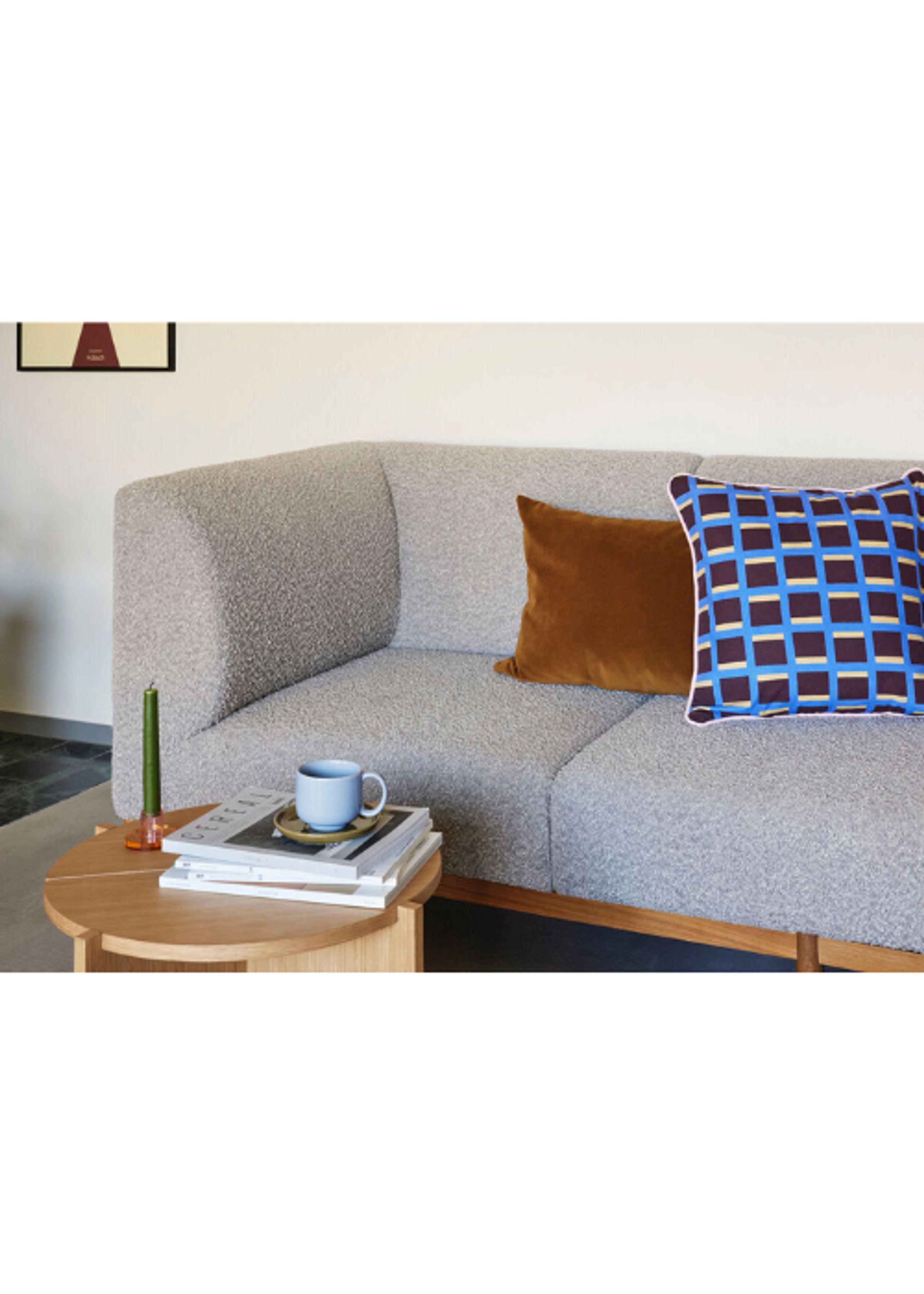 Hübsch - Kissen - Agenda Pude - Blue/Brown/