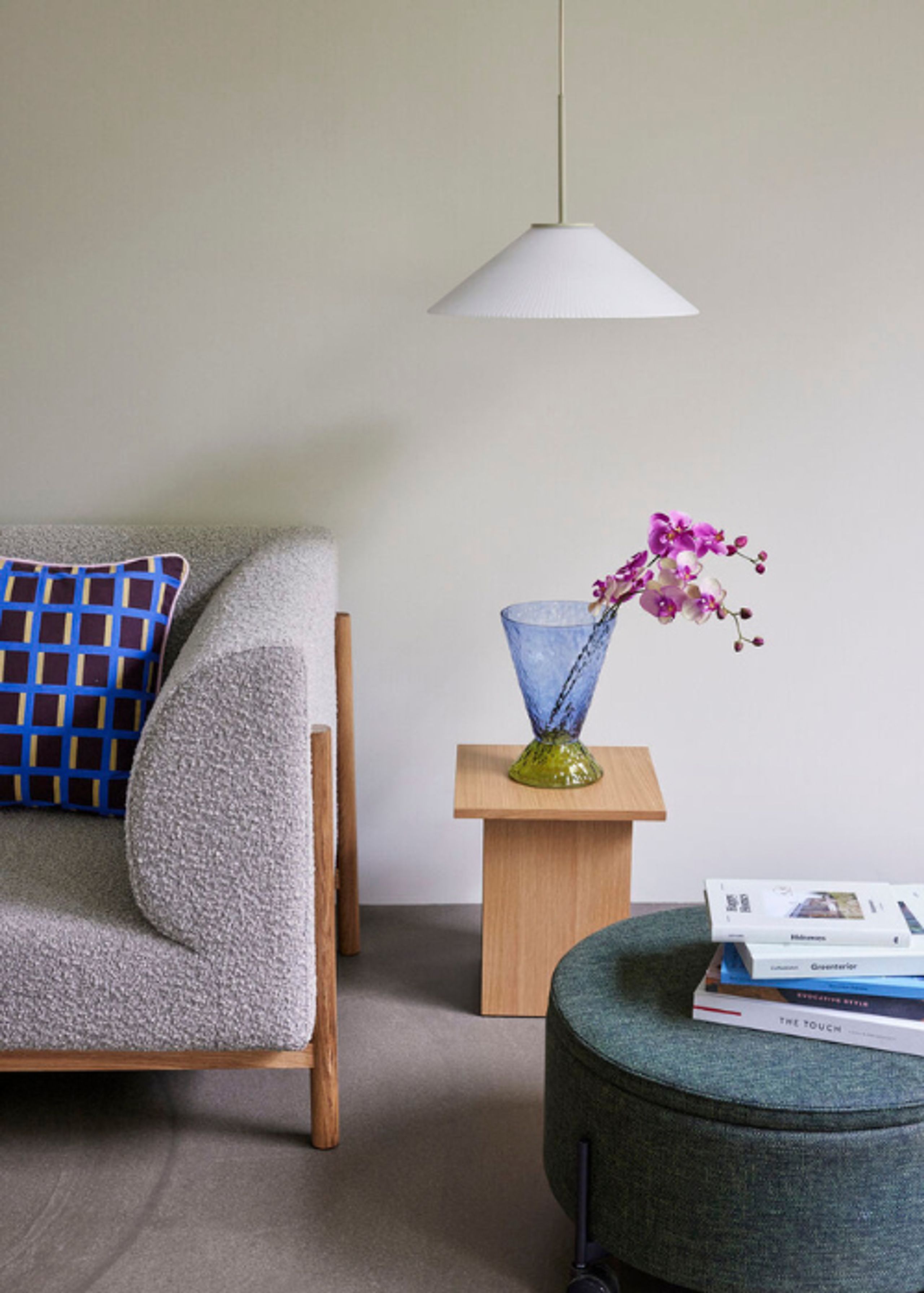 Hübsch - Kissen - Agenda Pude - Blue/Brown/