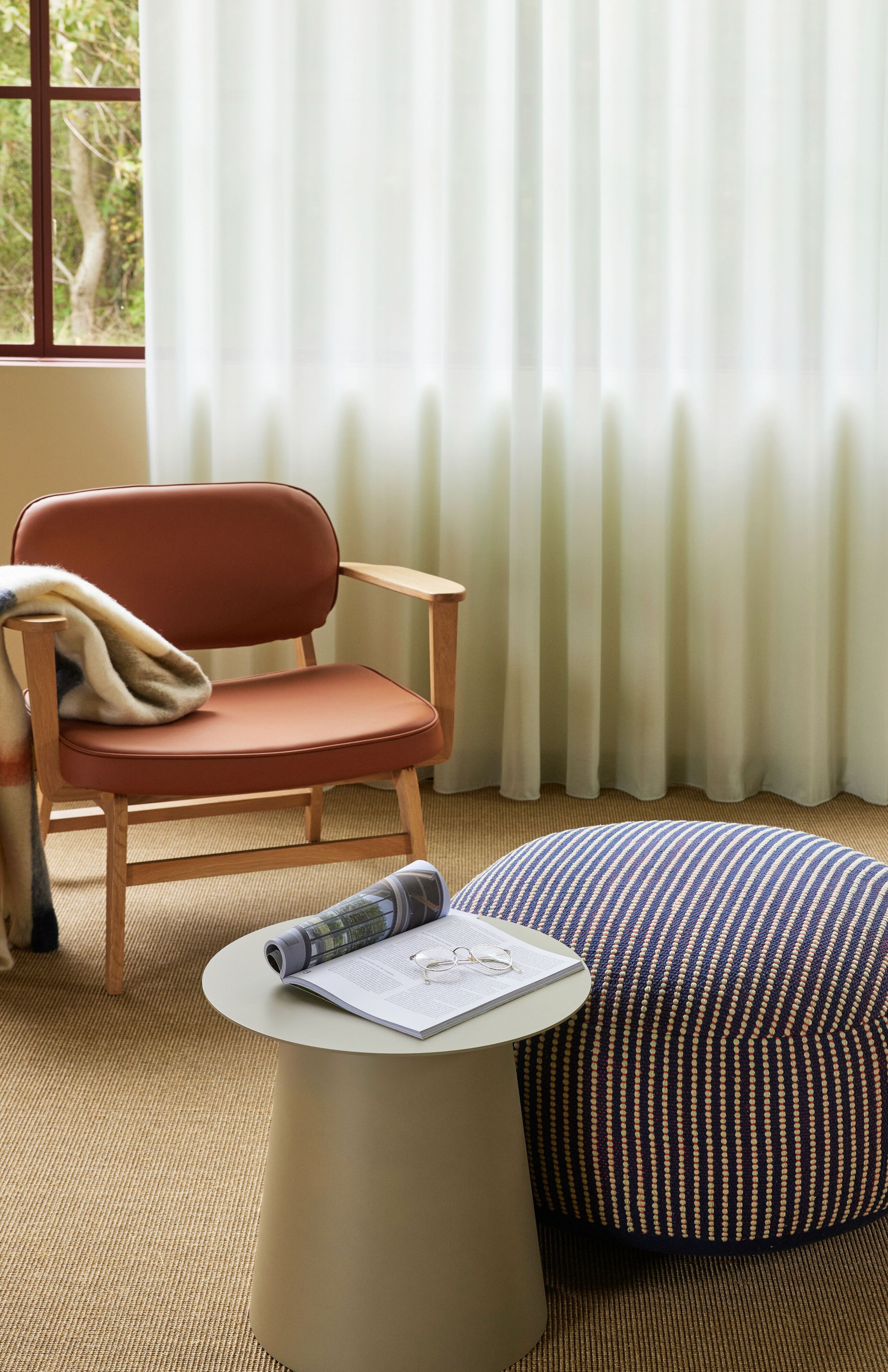 Hübsch - Pouf - Mochi Pouf - Béžová / oranžová / písková