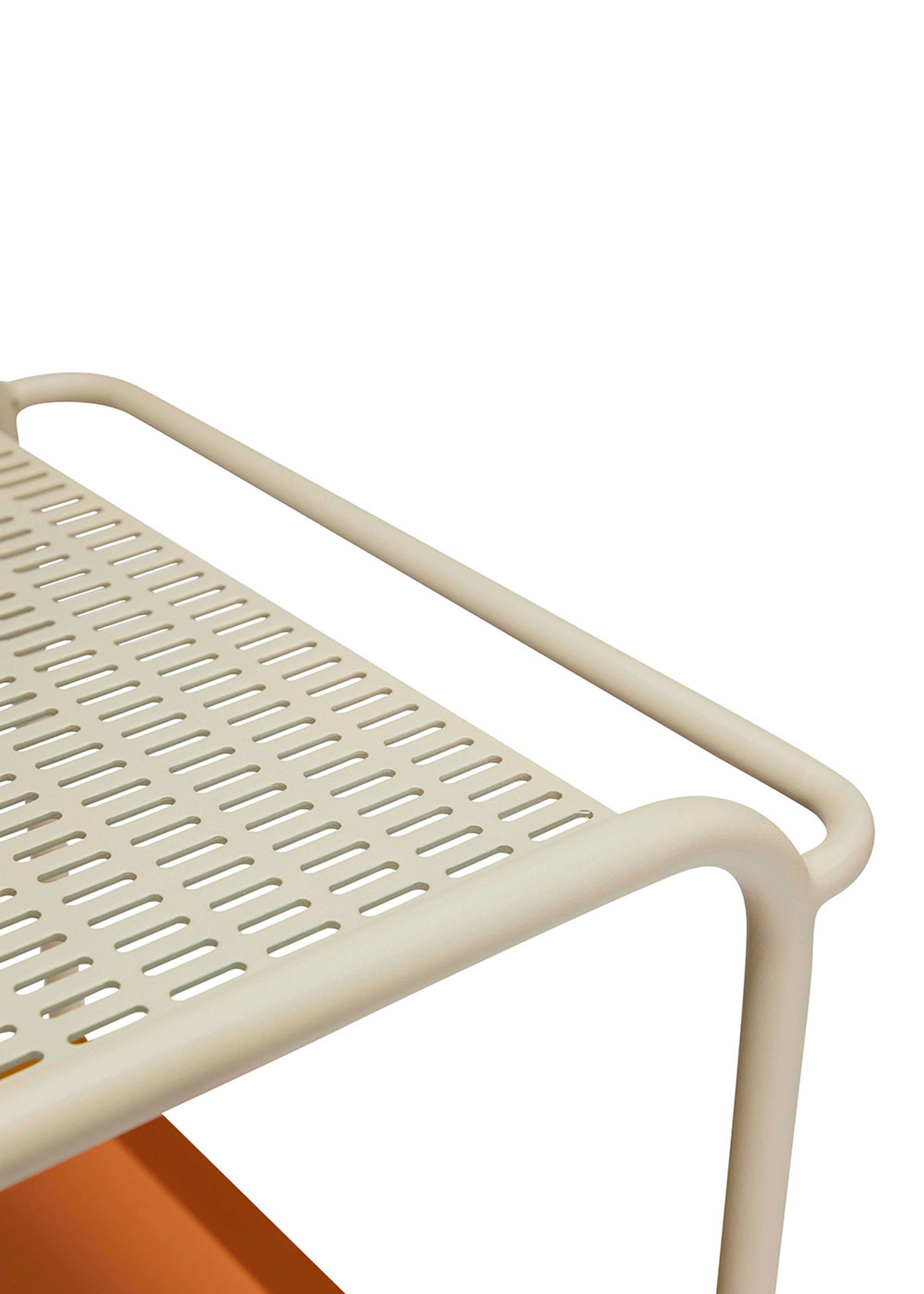 Hübsch - Stolík na vozíku - Push Rolling Table - Hnedá / piesková