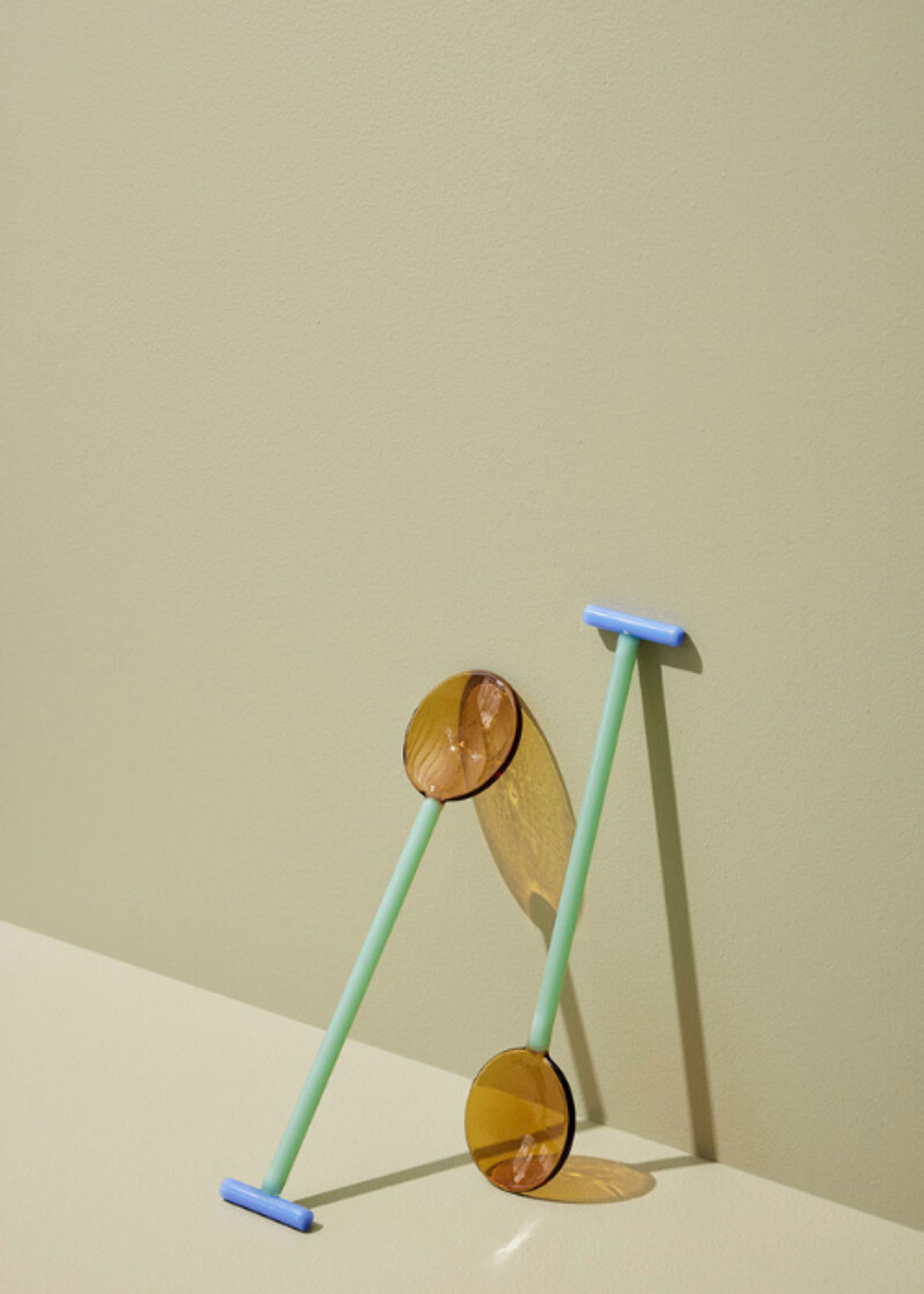 Hübsch - Insalatiere - Crave Salatbestik - Amber/Blue/Green