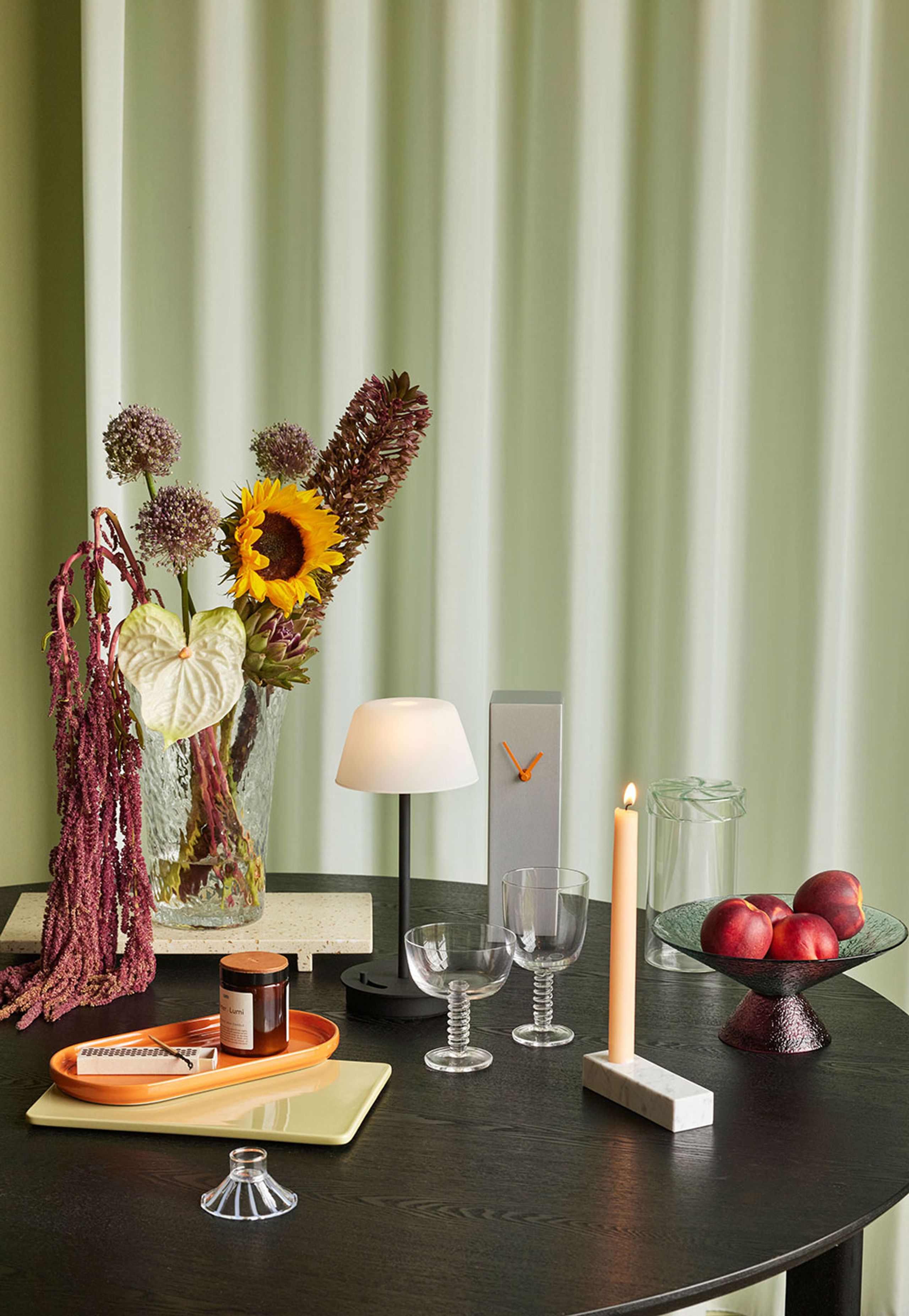 Hübsch - Serveringsfad - Amare Serveringsfade (sæt af 2) - Lyseblå / Orange