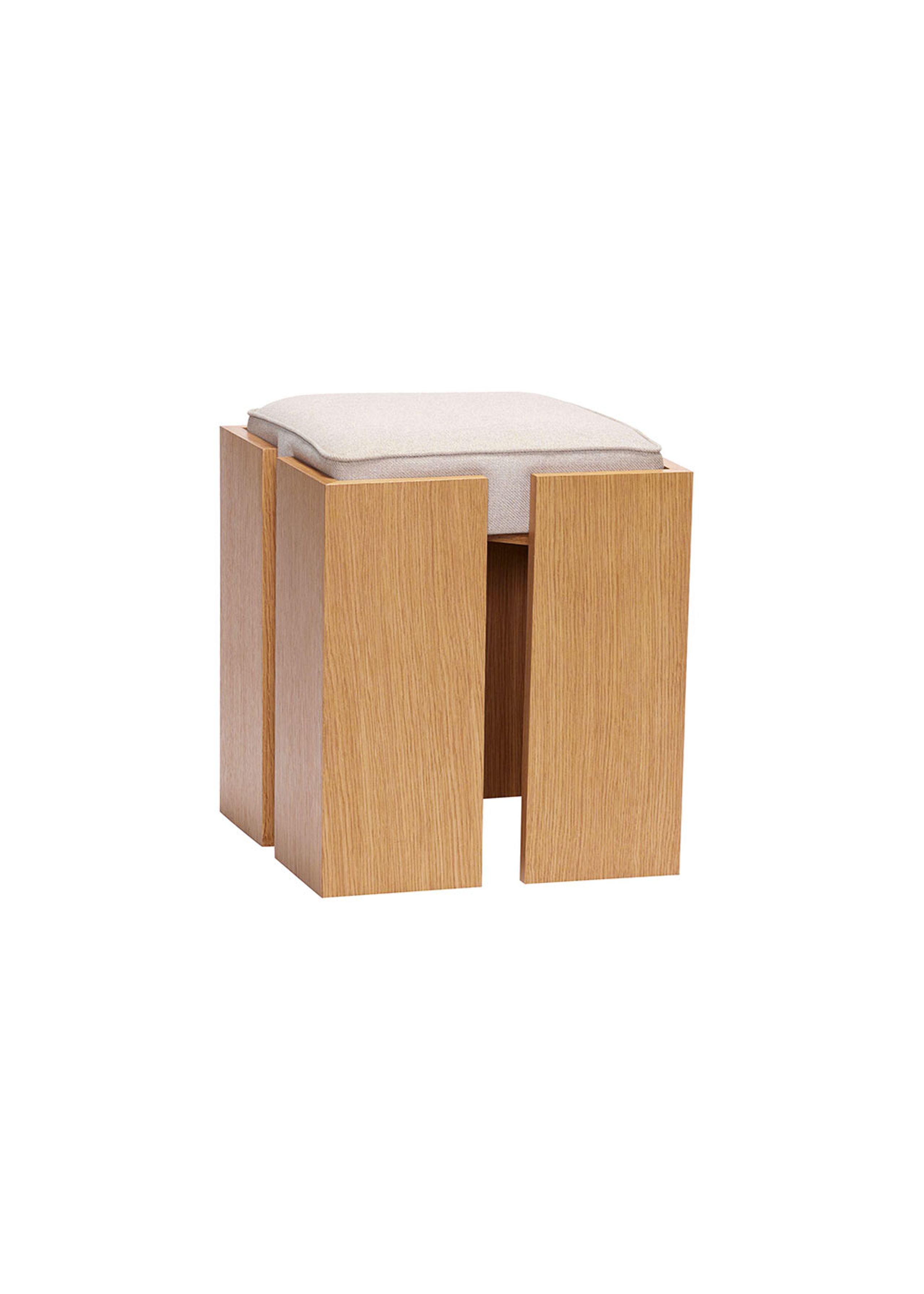 Hübsch - Stool - Forma Stool - Gray / Natural