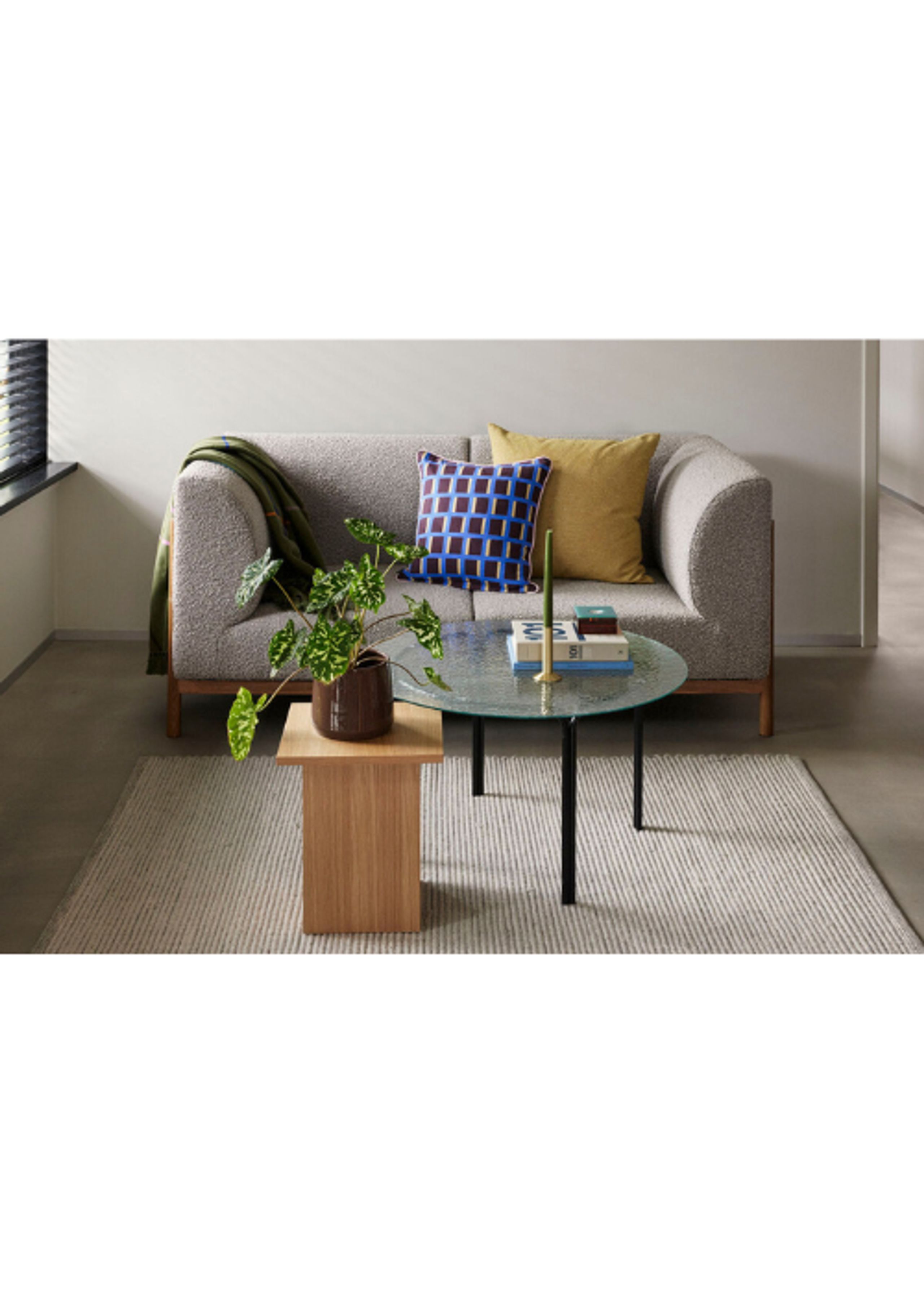 Hübsch - Divano - Moment Sofa - Grey/Nature - 2 Person