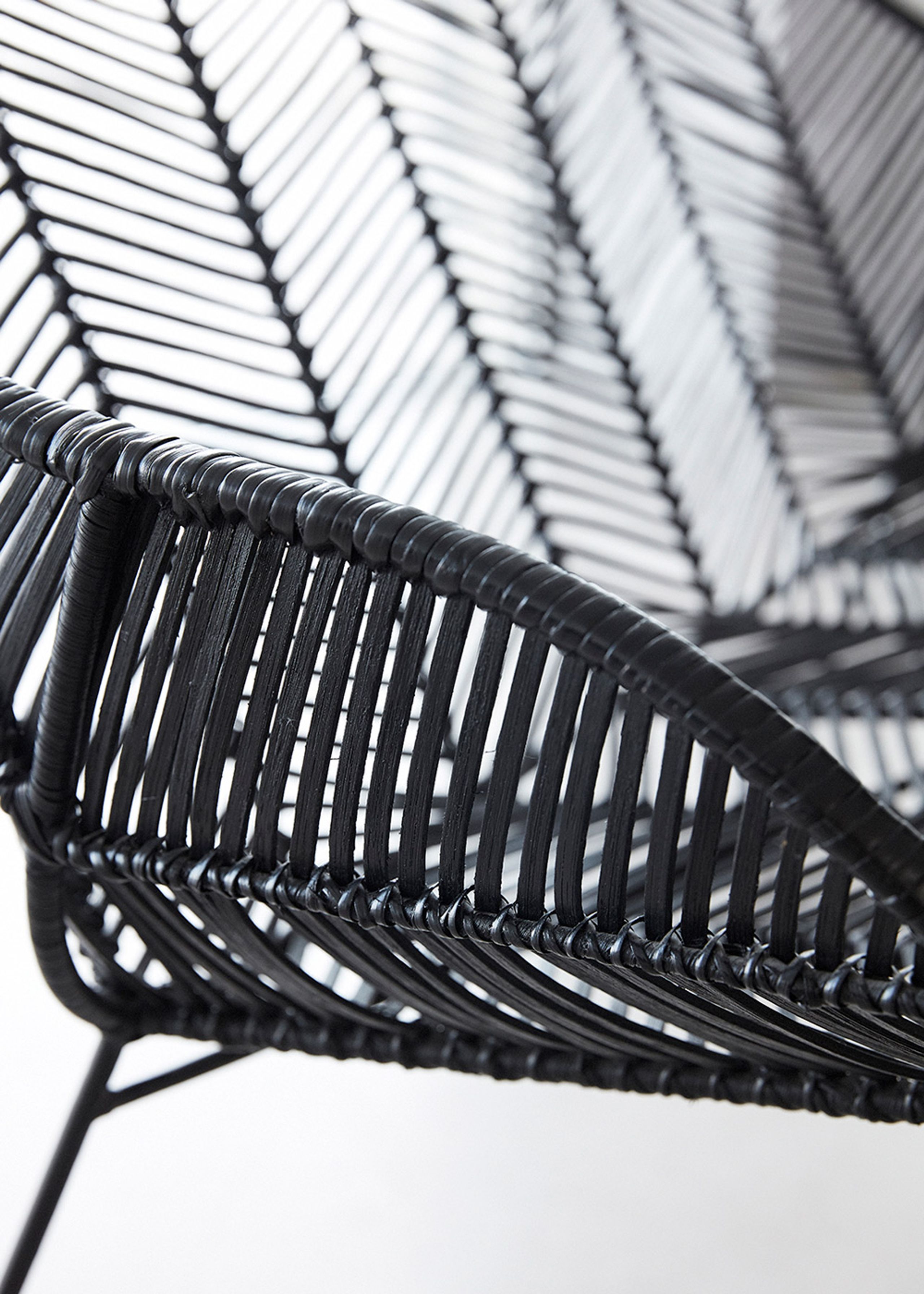 Hübsch - Couch - Rattan Couch - Black