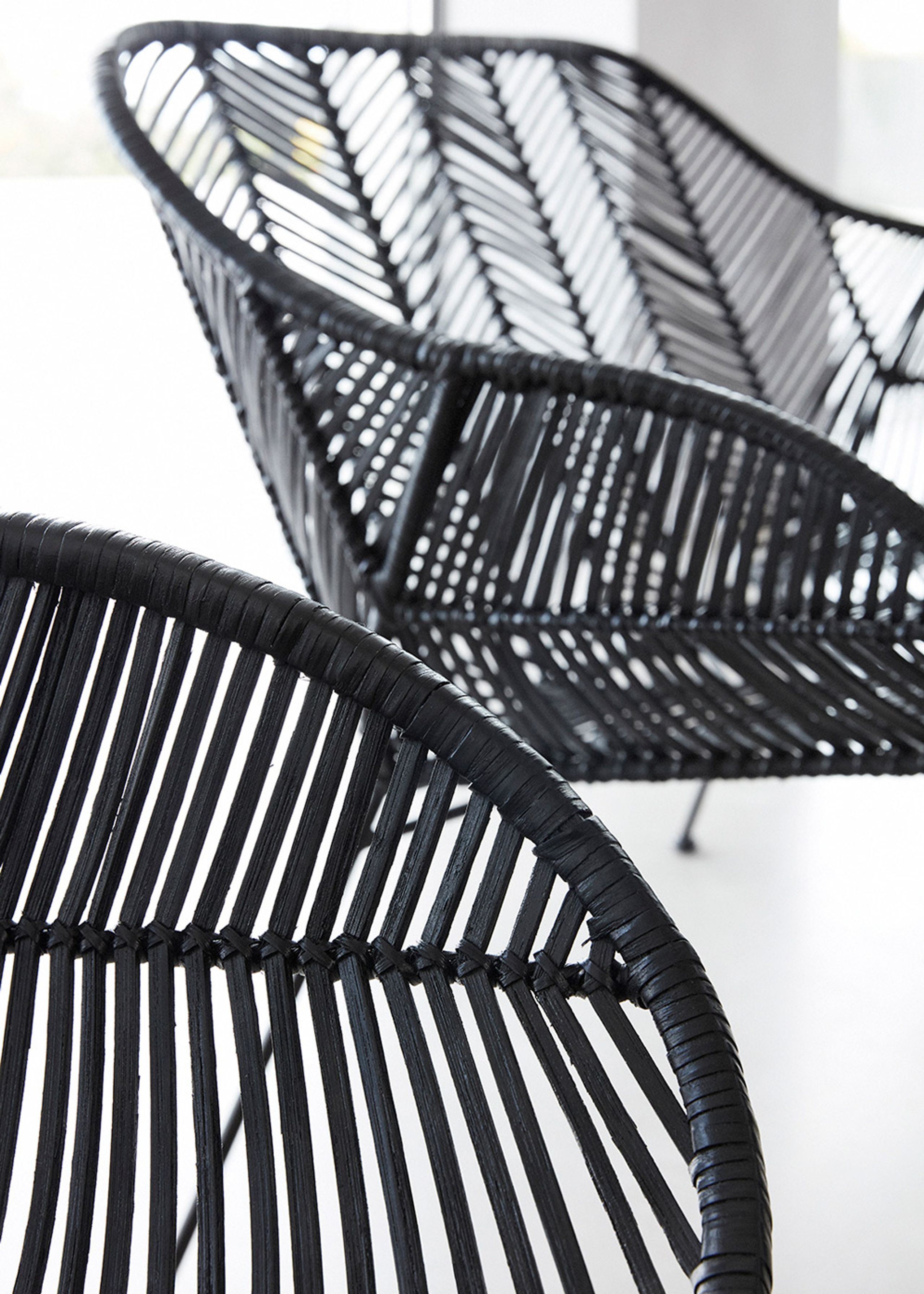 Hübsch - Couch - Rattan Couch - Black