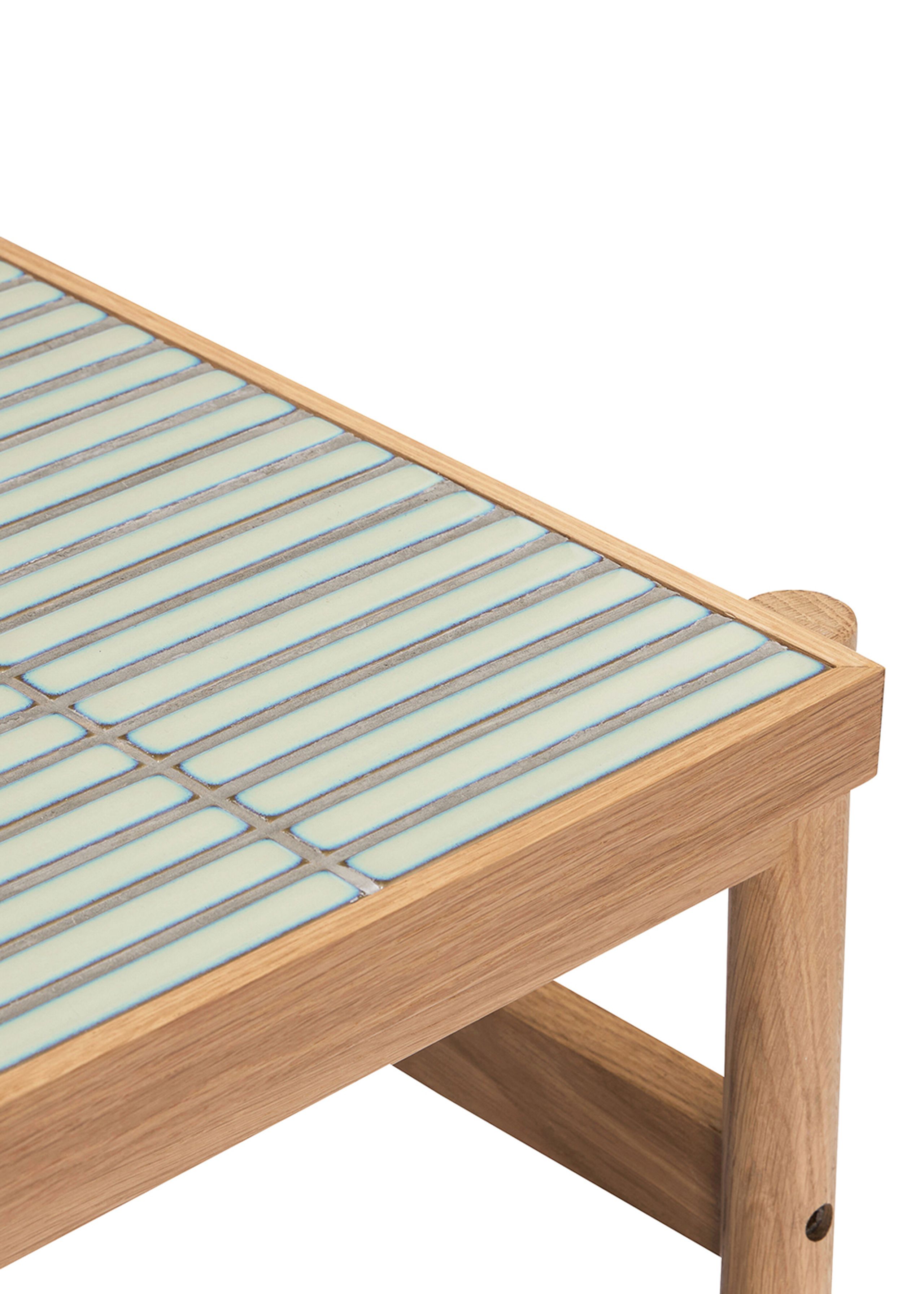 Hübsch - Coffee Table - Tile Coffee Table - Mint / Natural