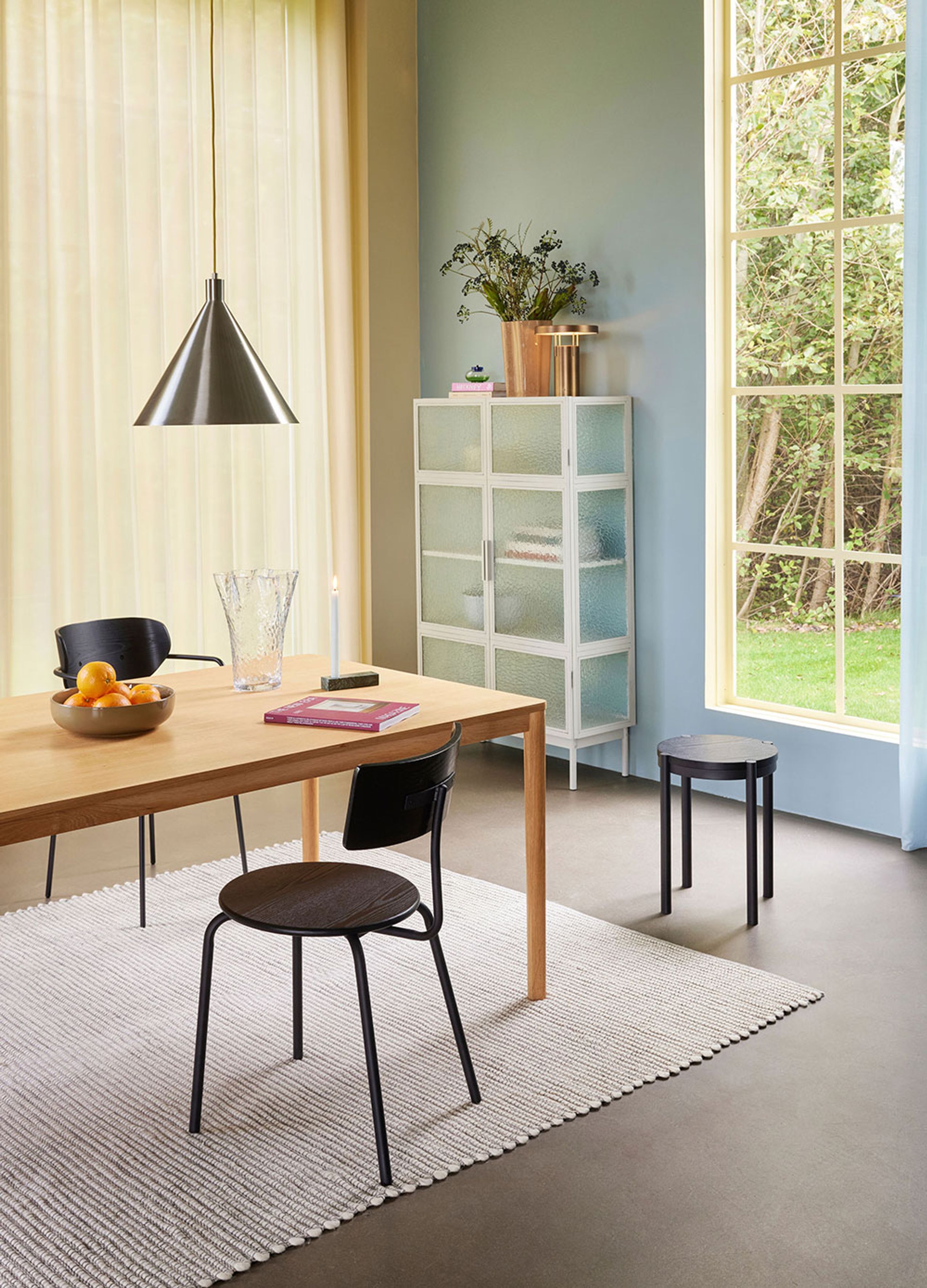 Hübsch - Jídelní židle - Koi Dining Chair - Black / Blue / Brown