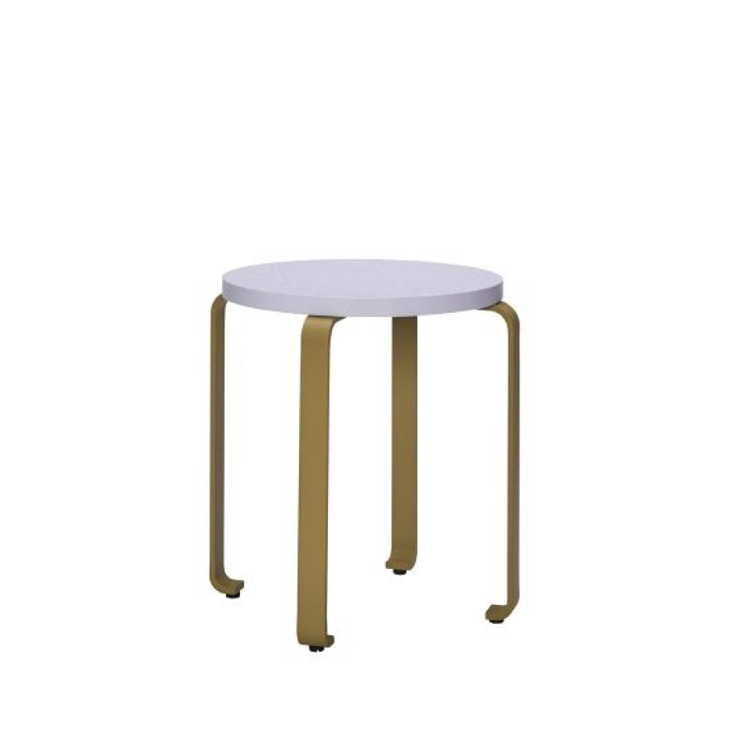 Hübsch - Stoel - Smile Stool - Light blue/Khaki