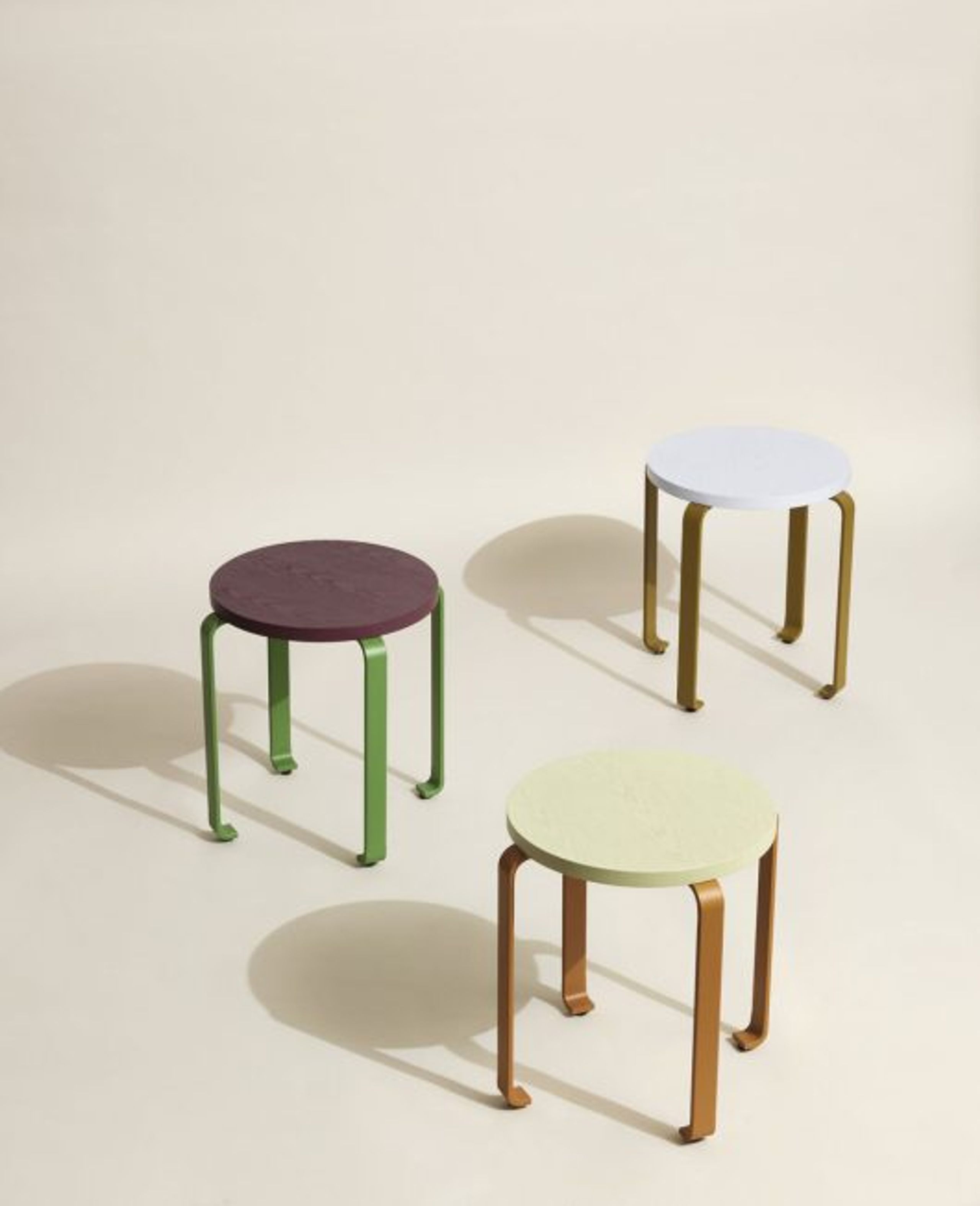 Hübsch - Chair - Smile Stool - Light green/Orange