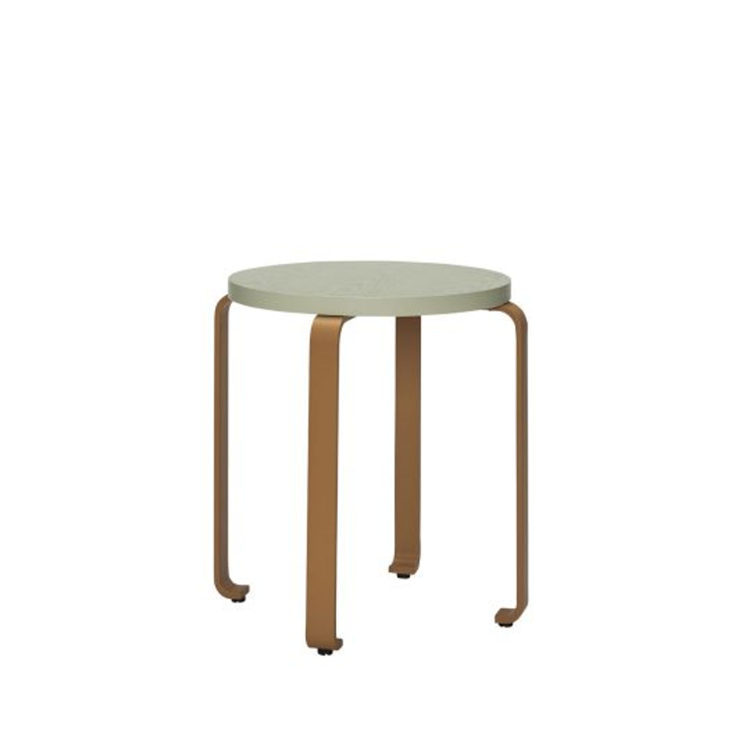 Hübsch - Chair - Smile Stool - Light green/Orange