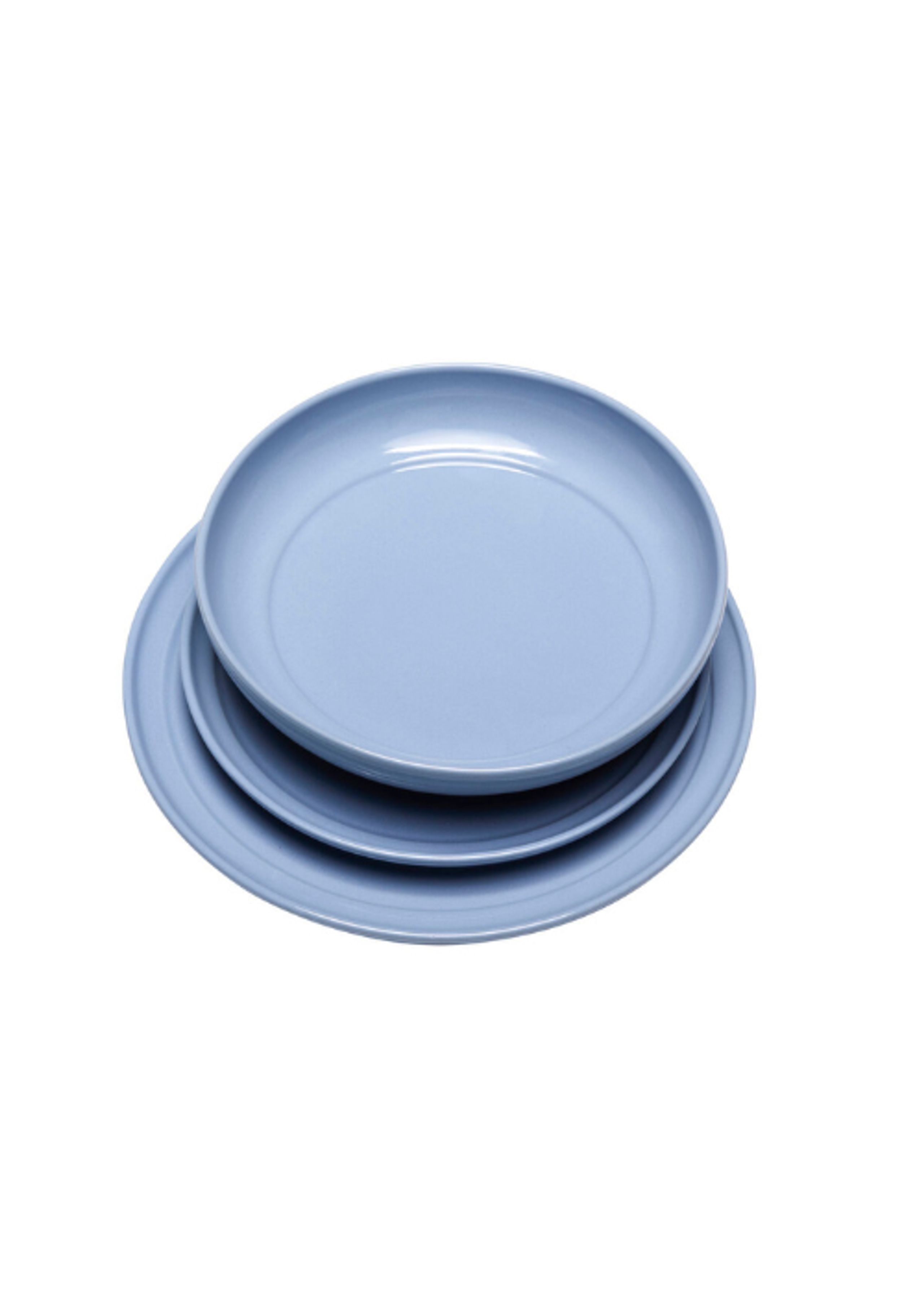 Hübsch - Bord - Amare Dyb Tallerken - Light Blue