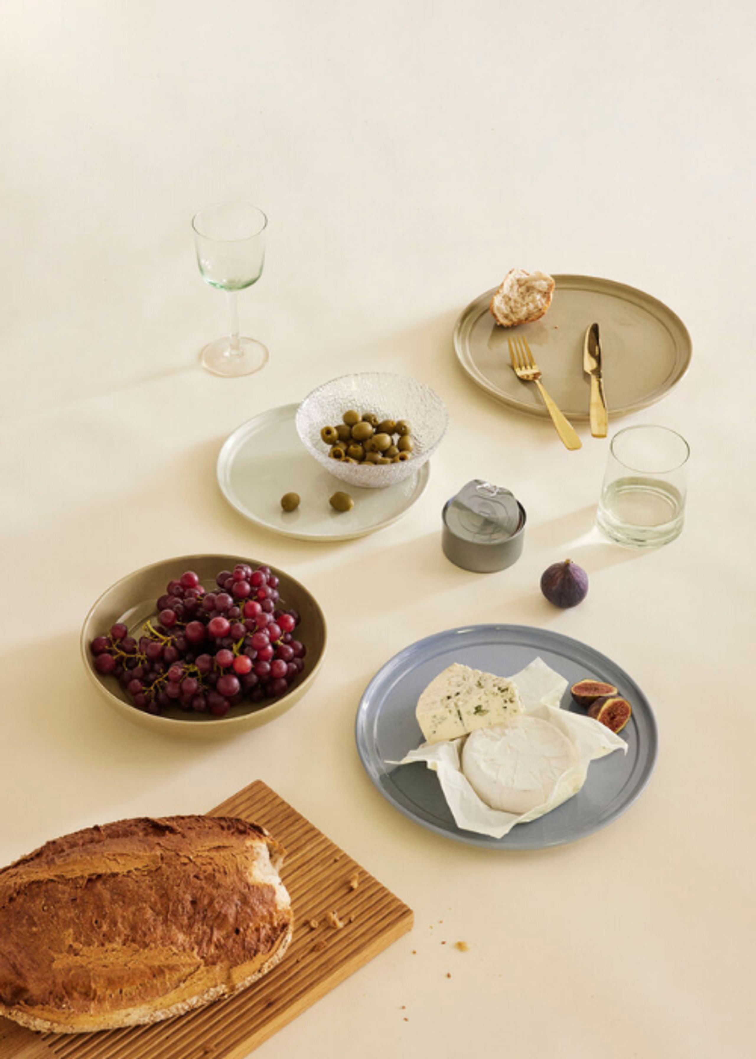 Hübsch - Bord - Amare Frokosttallerken - Sand