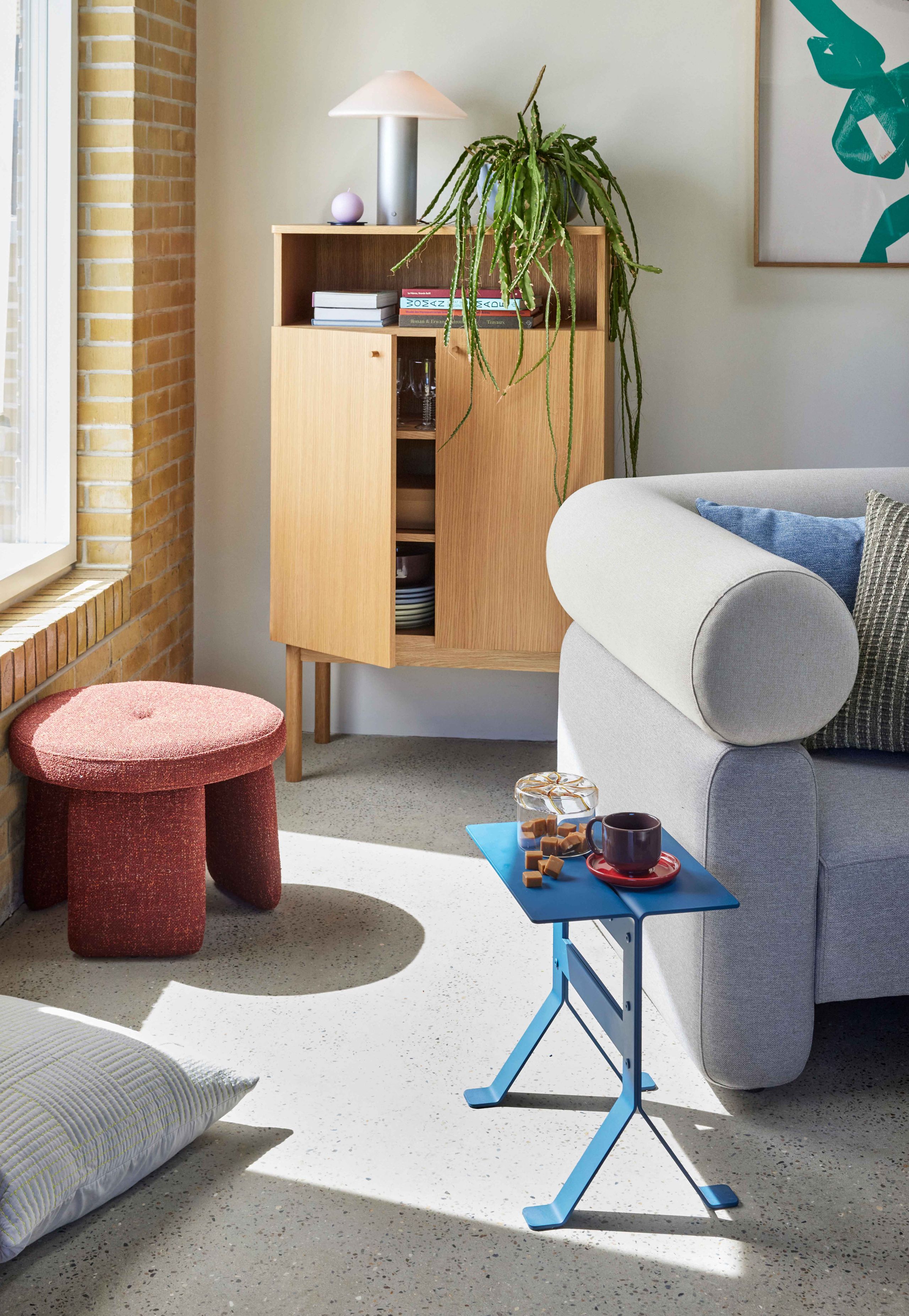 Hübsch - Side table - Fold Side Table - Petrol