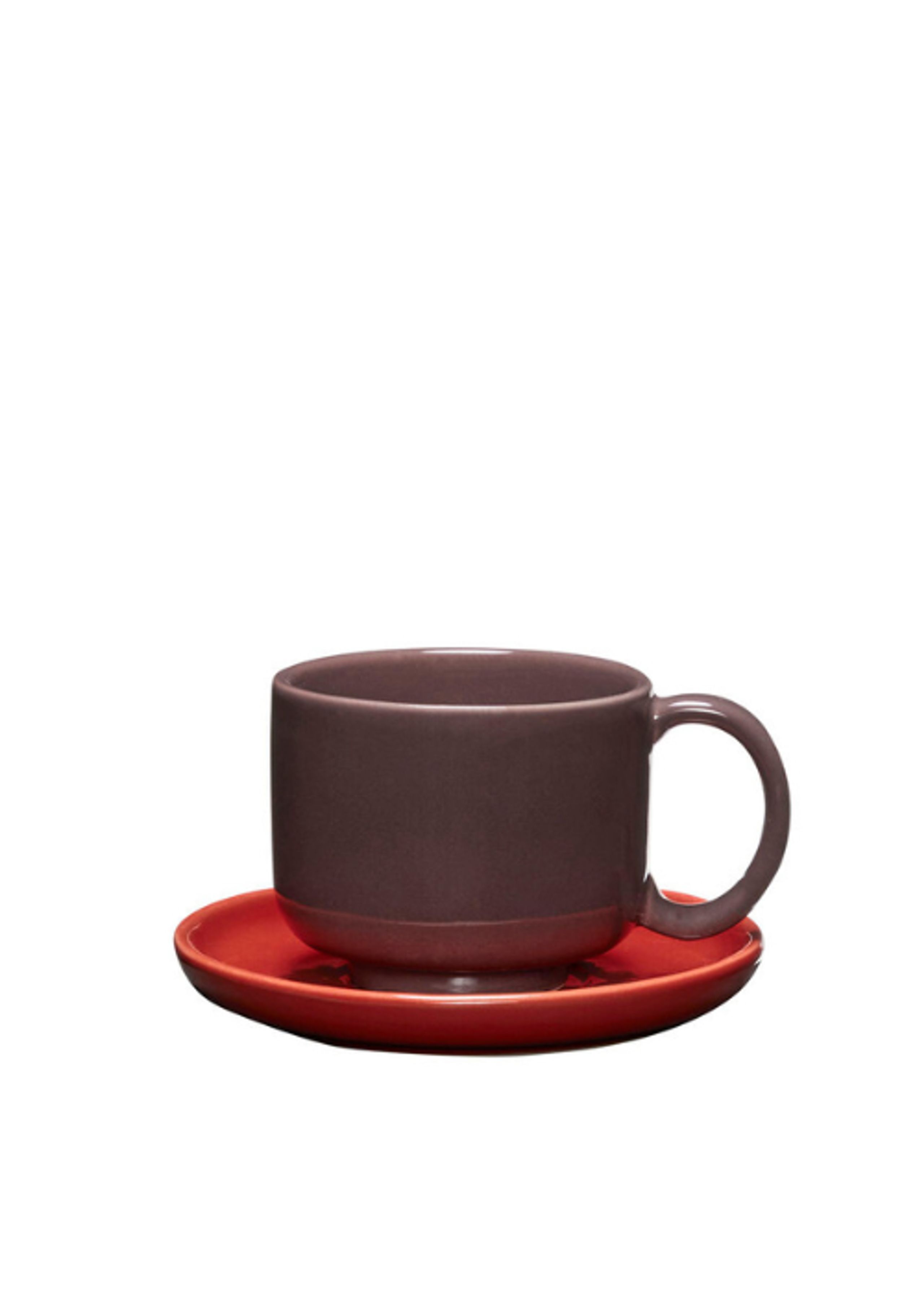 Hübsch - Saucer - Amare Kop/Underkop - Burgundy/Red