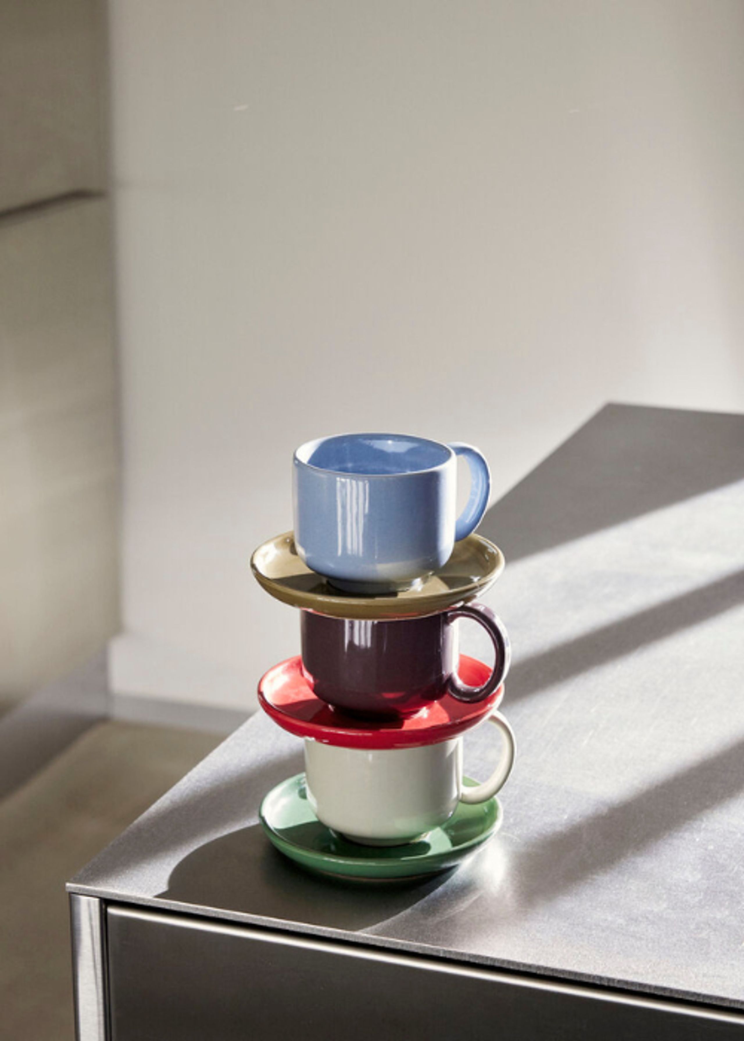 Hübsch - Saucer - Amare Kop/Underkop - Burgundy/Red