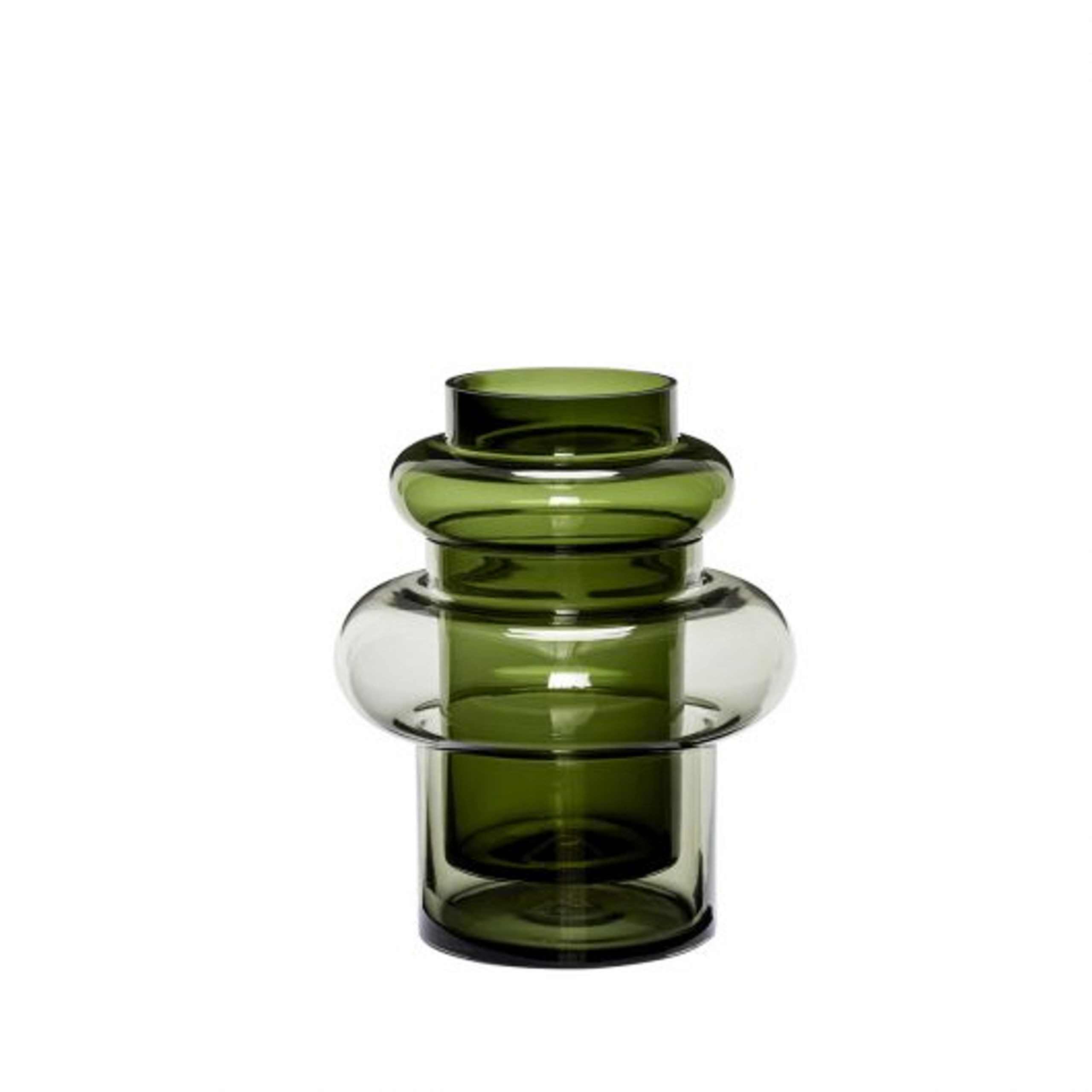 Hübsch - Vase - Double Glass Vase - Green