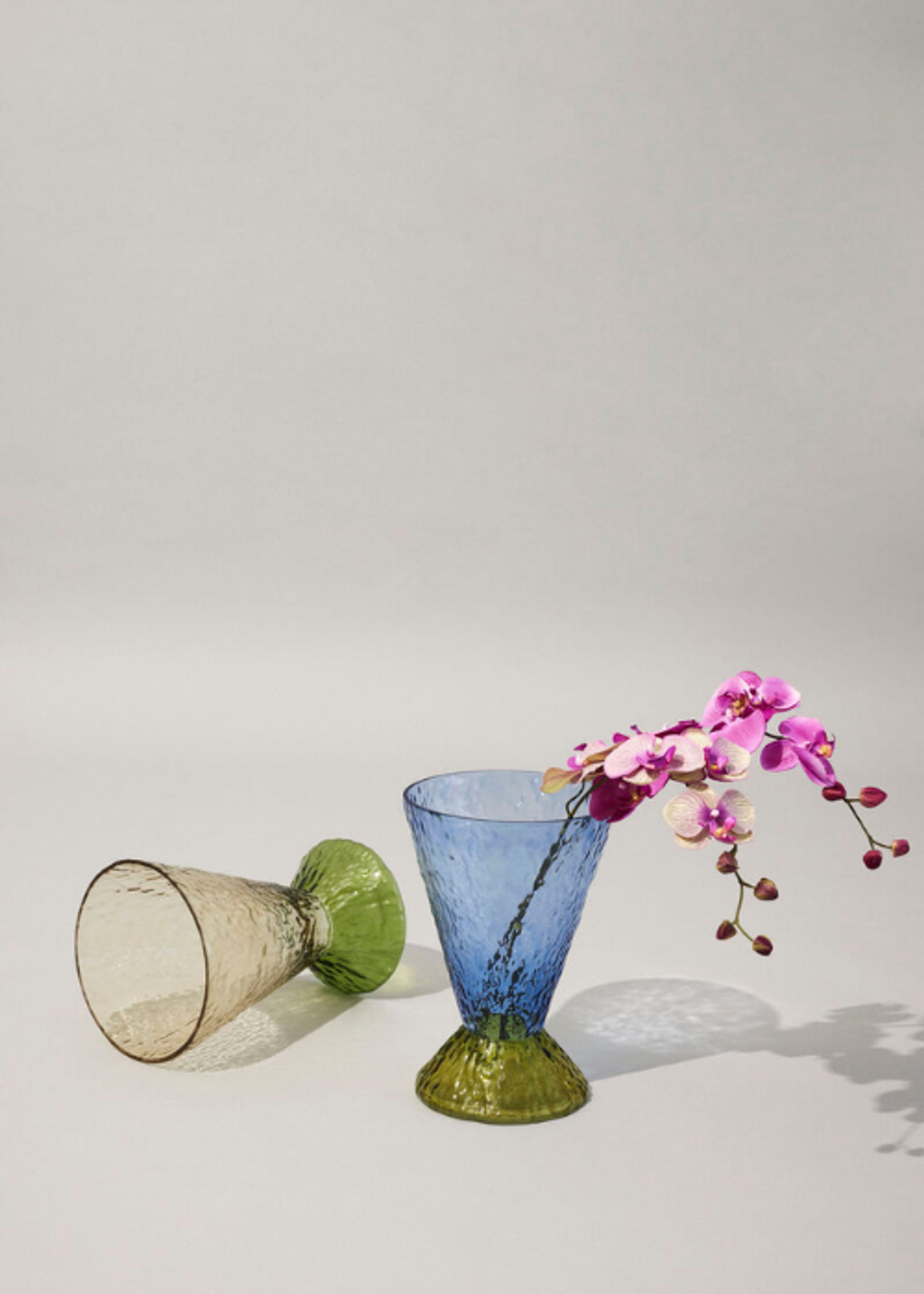 Hübsch - Vase - Abyss Vase - Blue/Olive Green