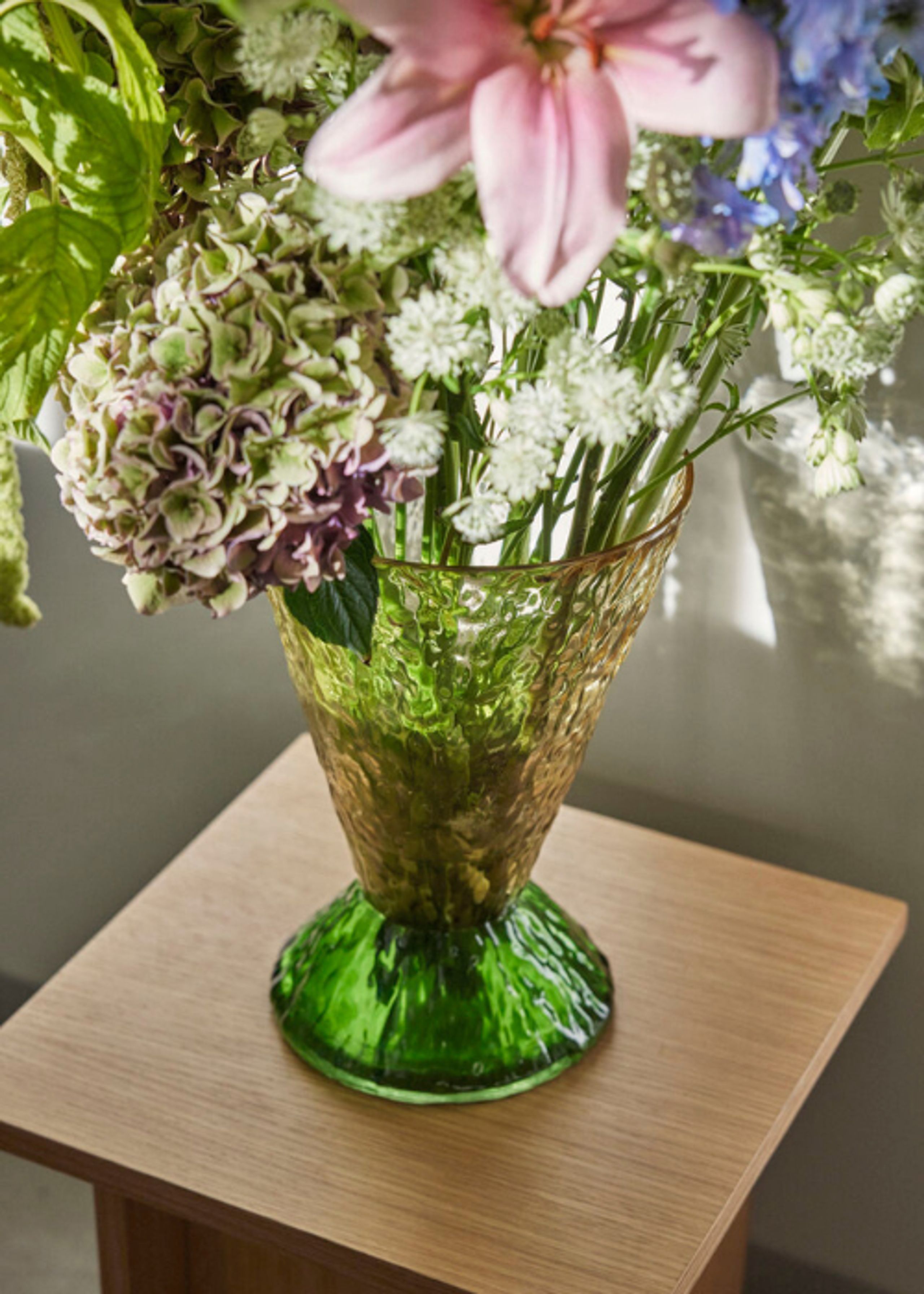 Hübsch - Vase - Abyss Vase - Brown/Dark Green