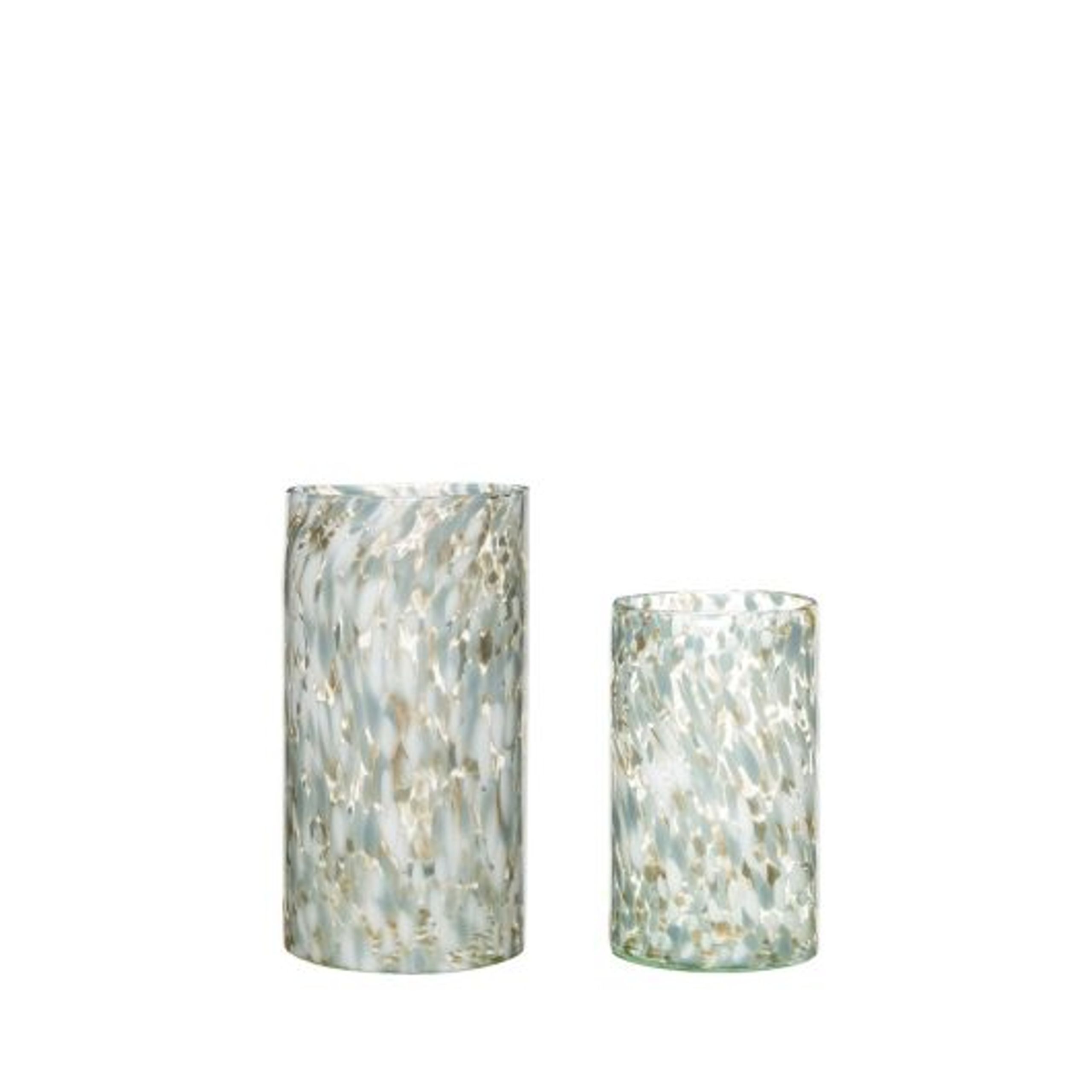 Hübsch - Vase - Libra Vases (set of 2) - Blue glitter