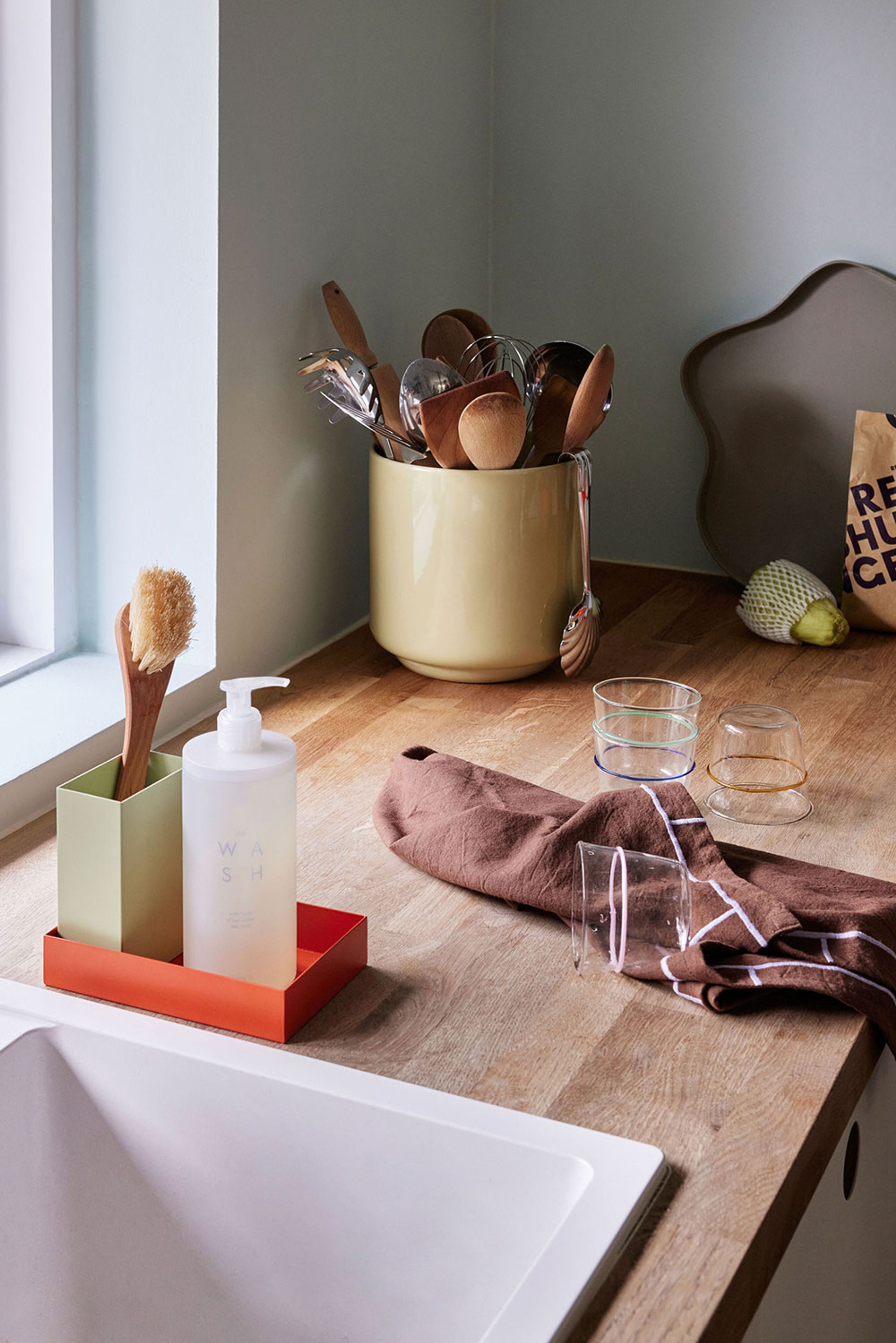 Hübsch - Torchon - Easypeasy Tea Towel - Marron/violet