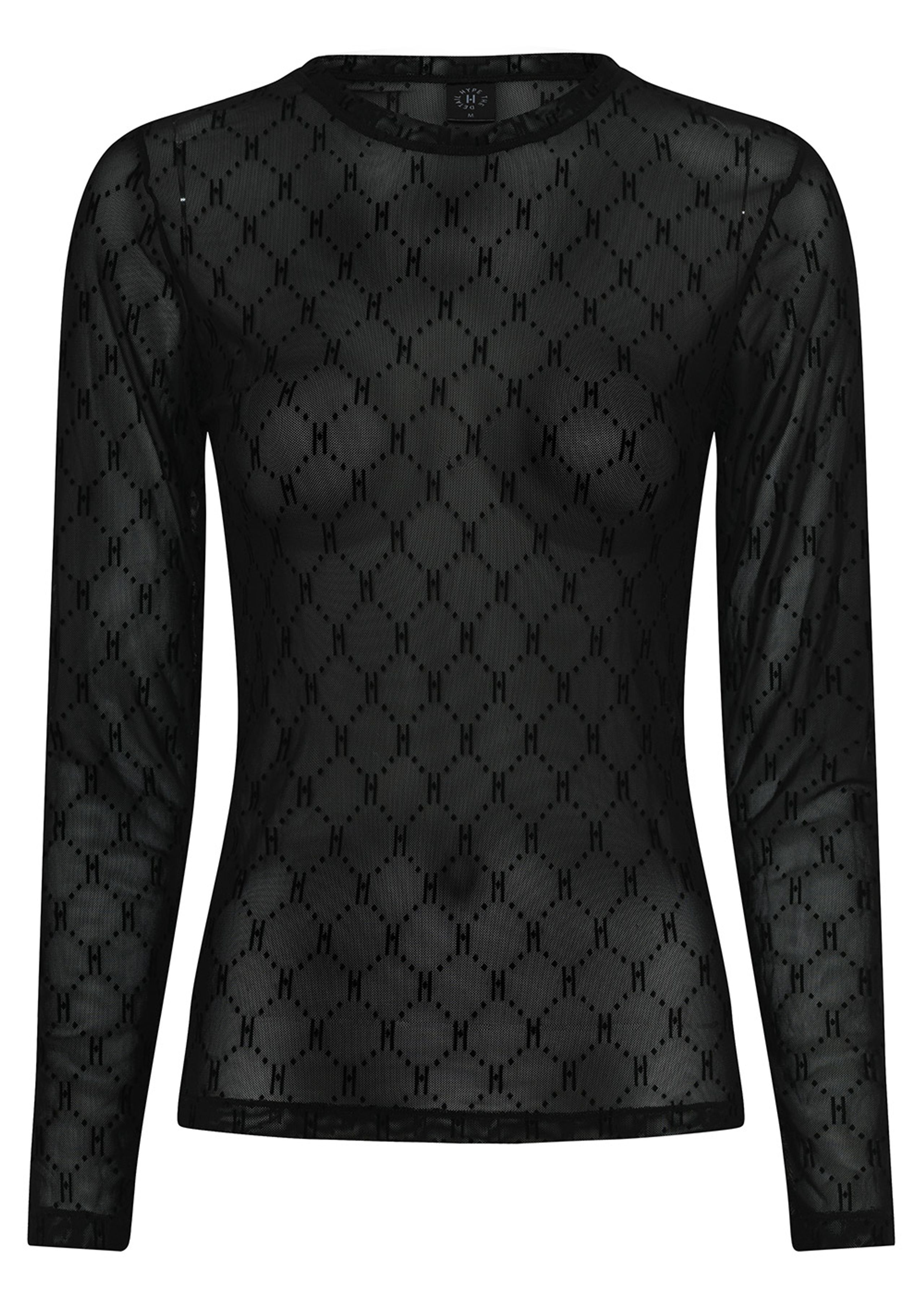 Hype The Detail - Blouse - Mesh Blouse - Black