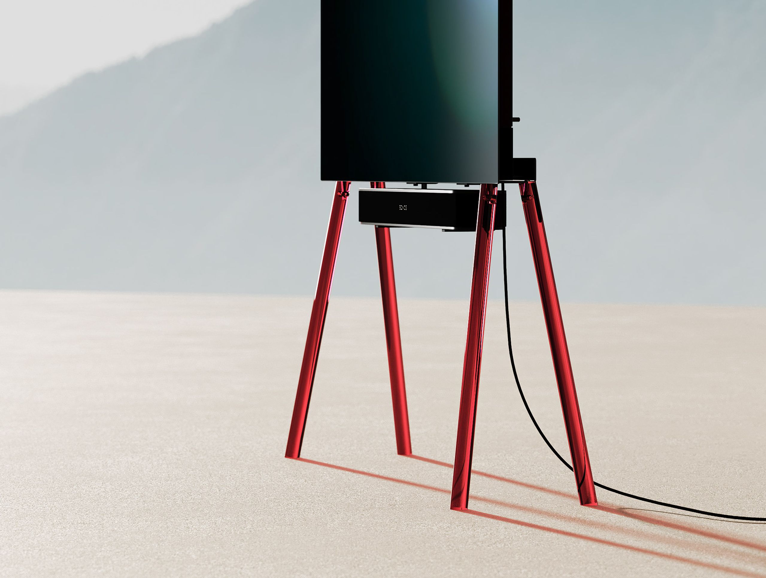 Jalg - TV-Stander - Tv-stand Jalg / Acrylic 42''-55'' - red