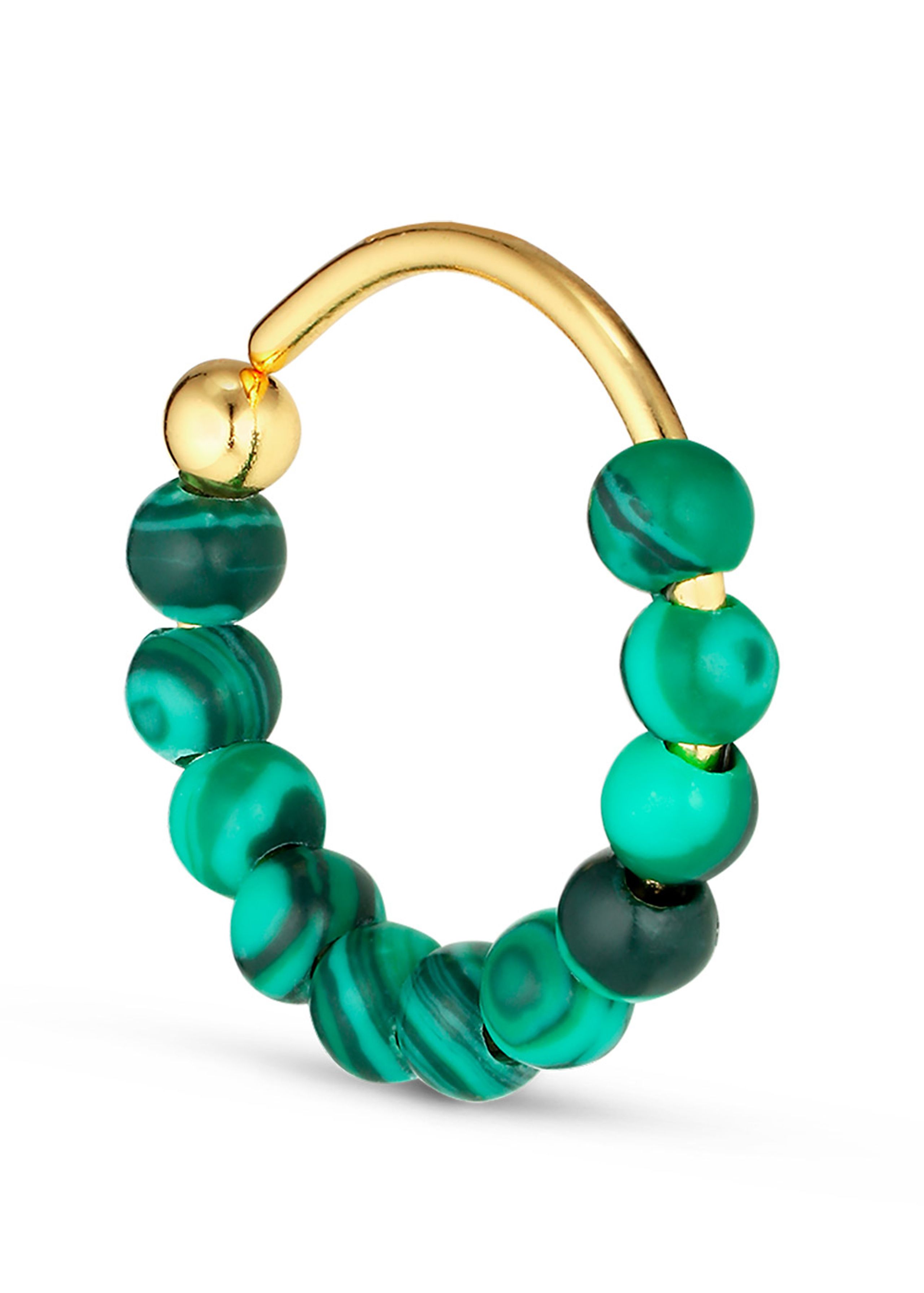 Jane Kønig - Earring - Bermuda Malachite Twist - Gold/ Green
