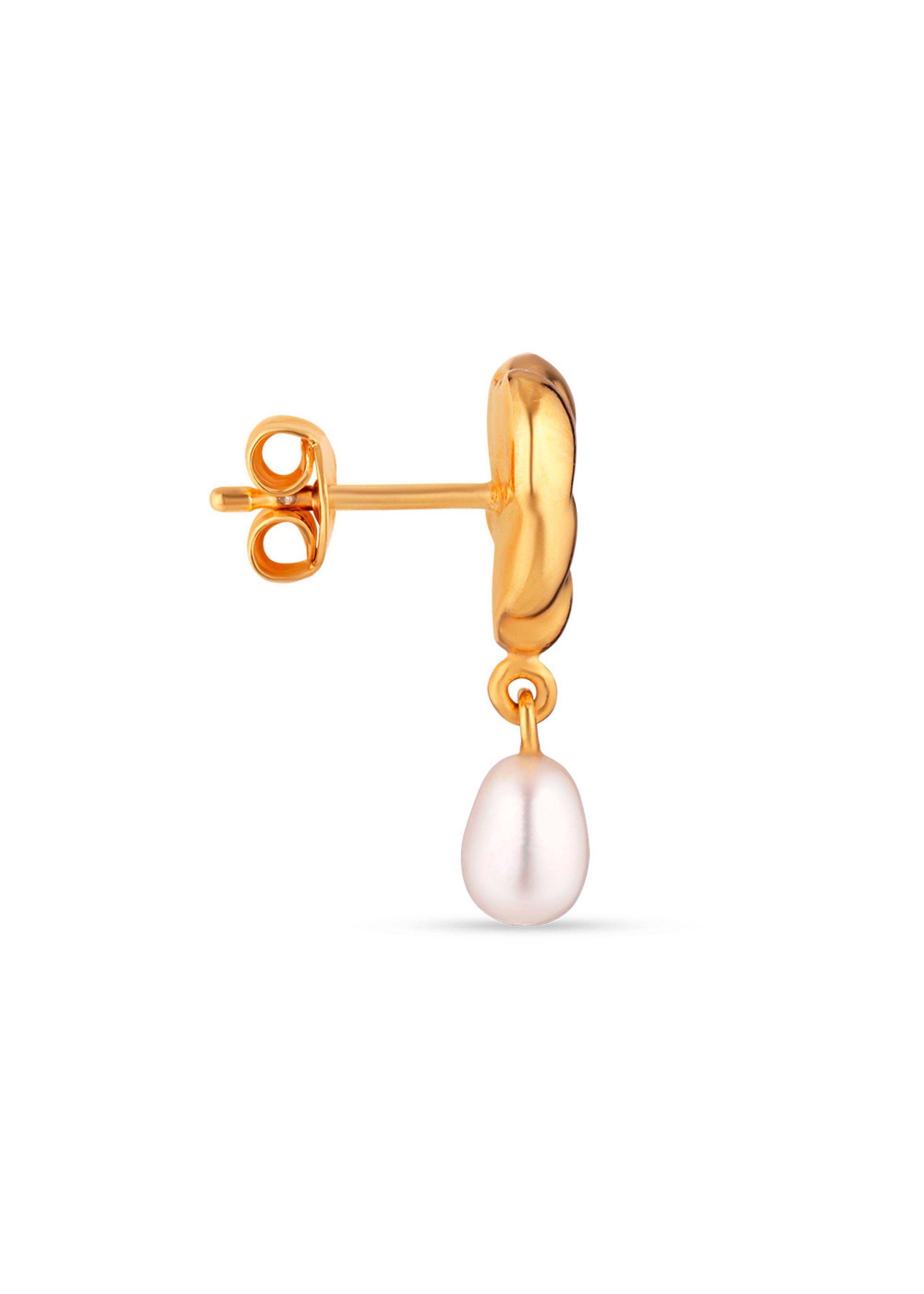 Jane Kønig - Orecchino - Drippy Earstud with Pearl Pendant - Gold