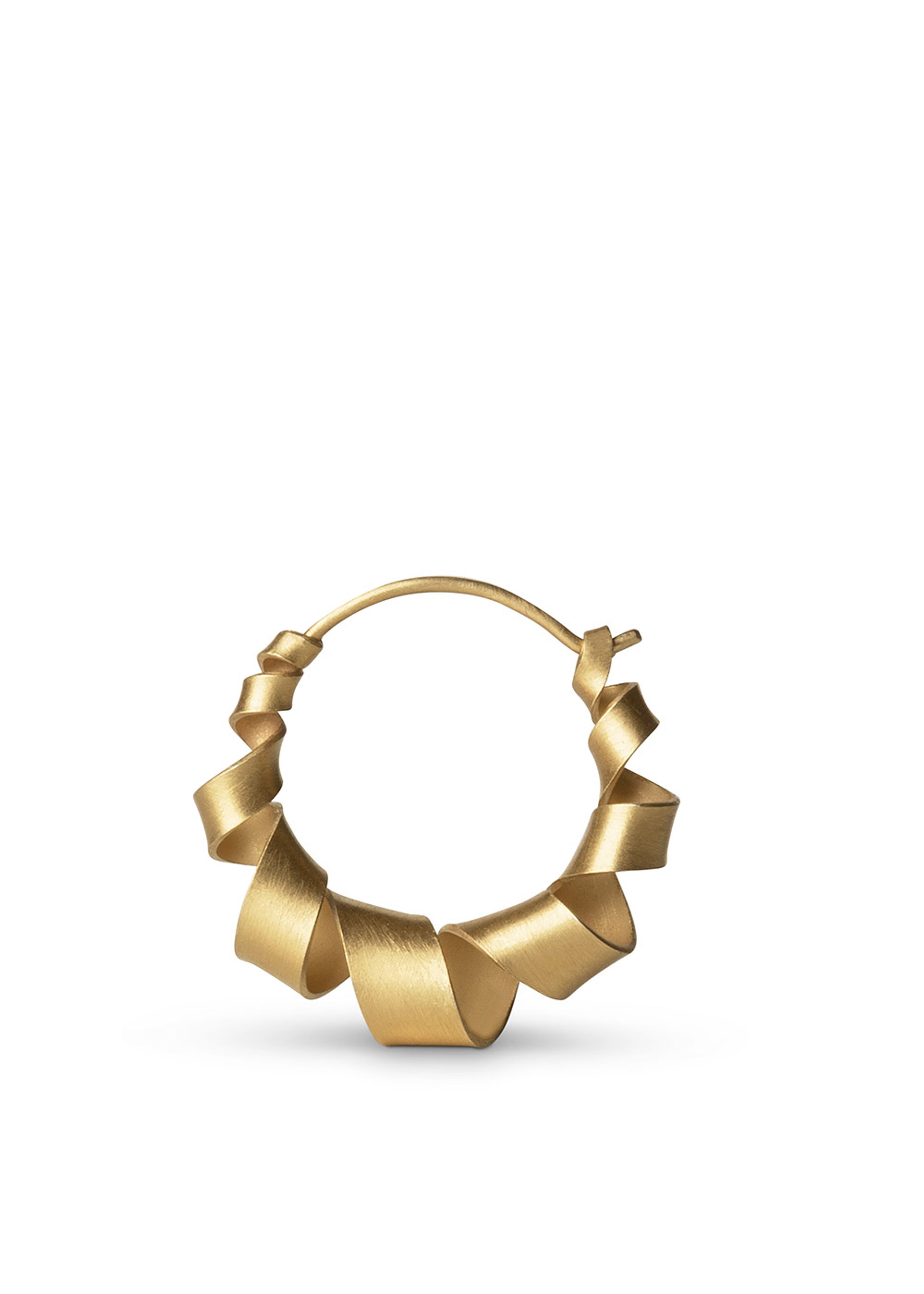 Jane Kønig - Earrings - Small Curly Hoop - Gold