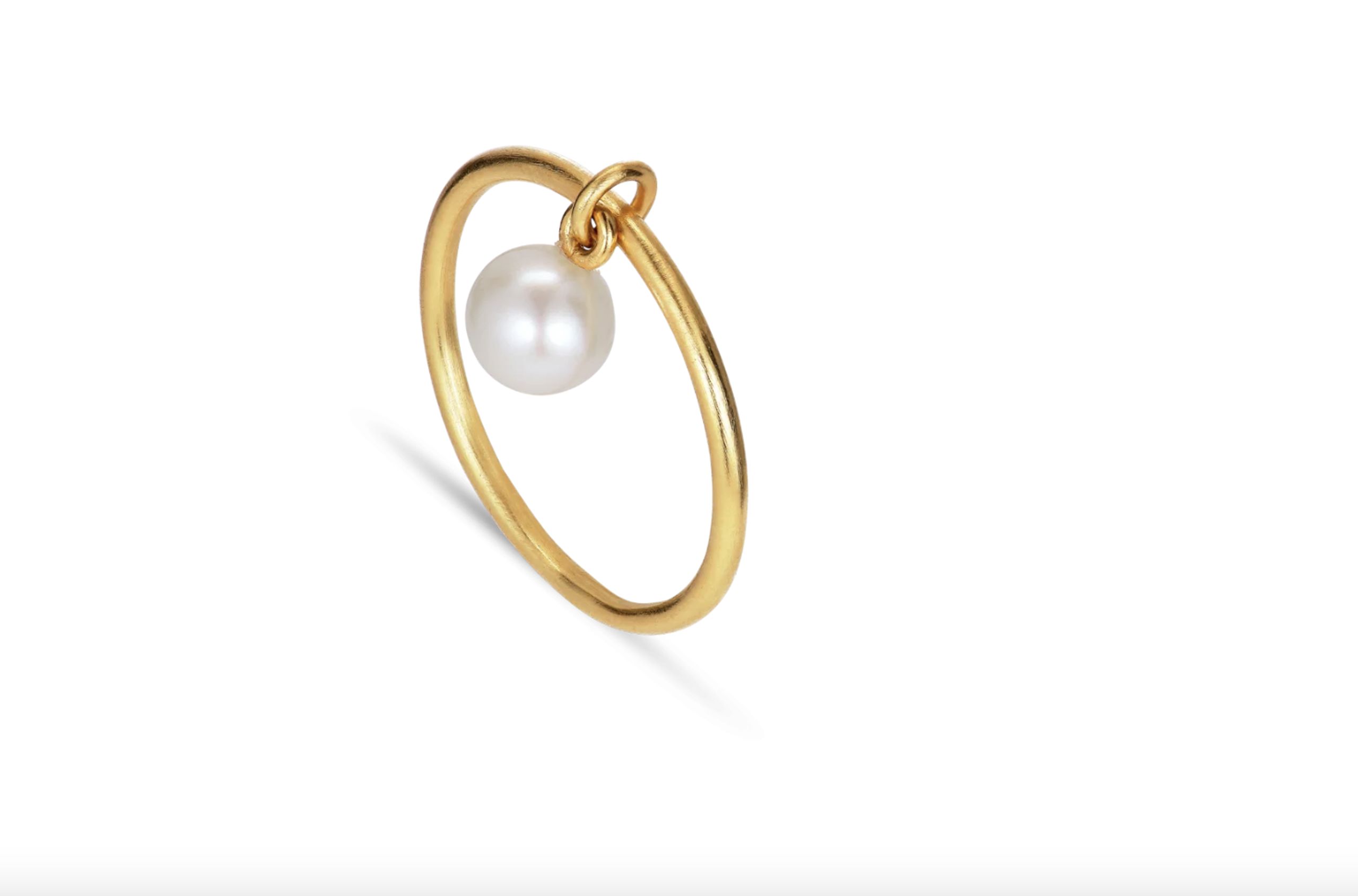 Jane Kønig - - Row Pearl Ring - Gold