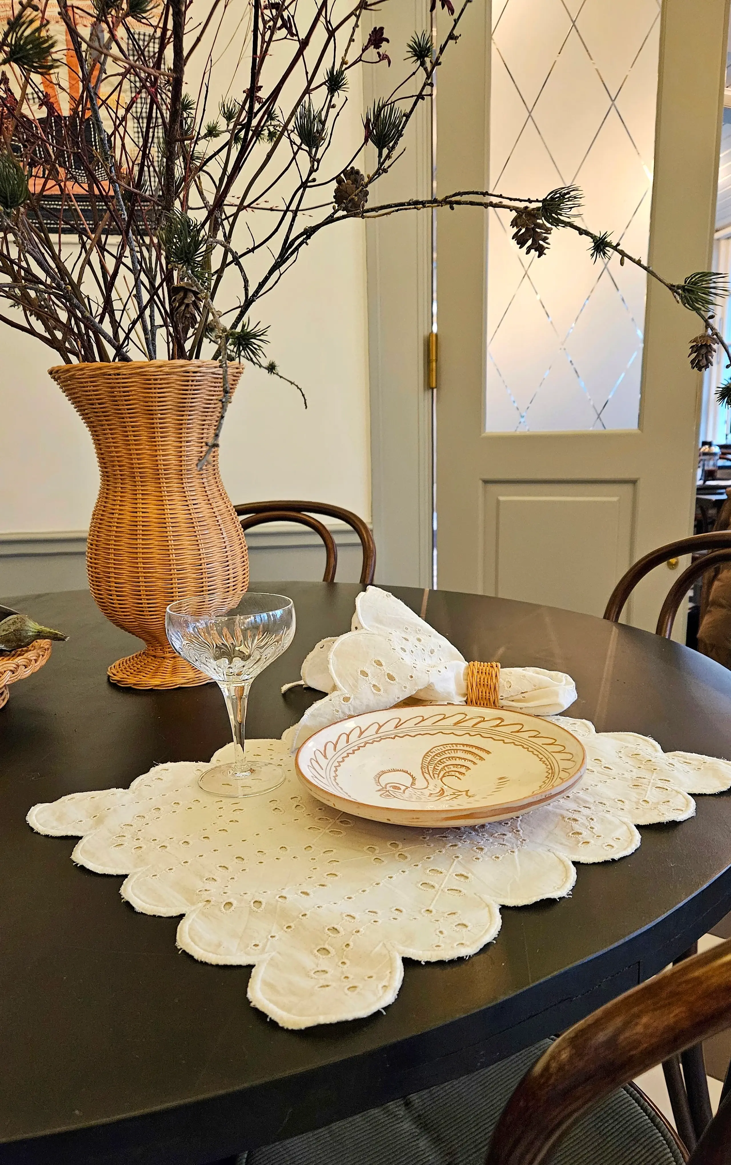 Jou Quilts - Tappetino - Embroidery anglaise placemats - Creme