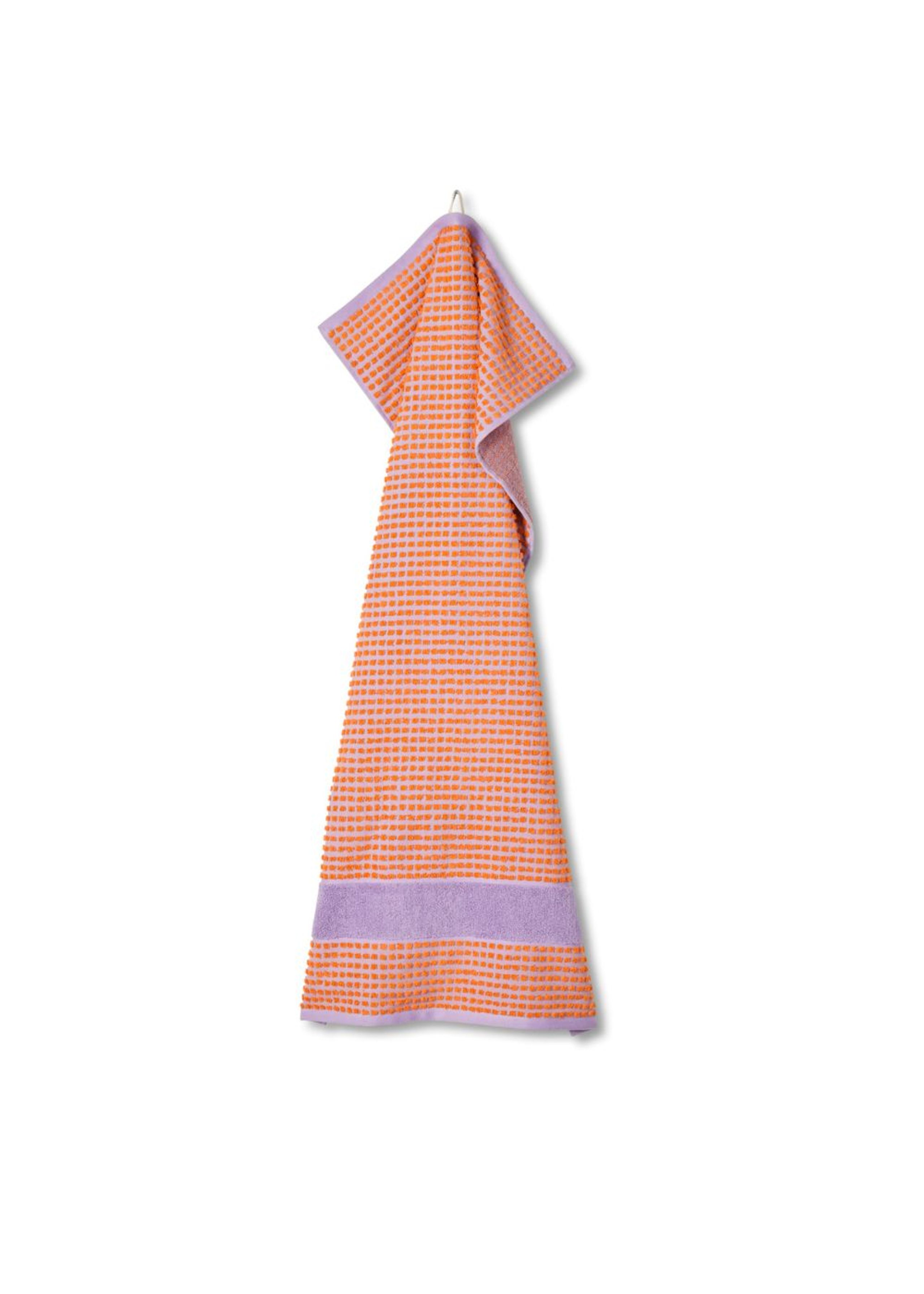 JUNA - Håndklæde - Check Towel - Lavender/peach - Small