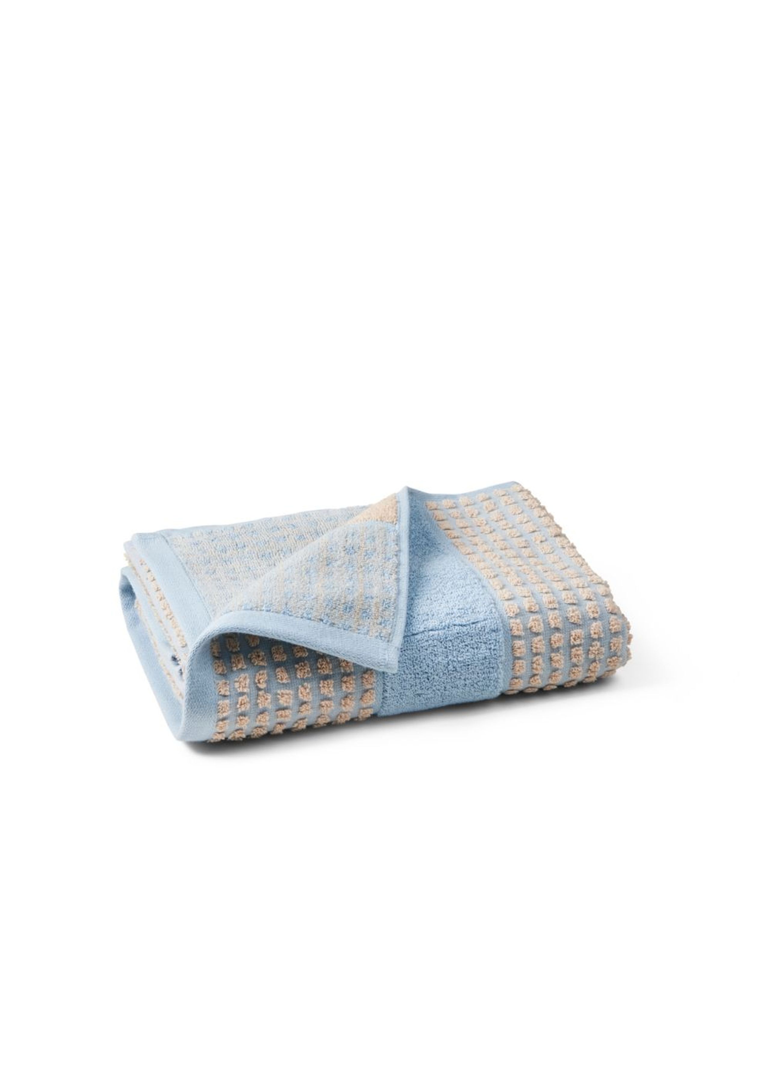JUNA - Ručník - Check Towel - Light blue/sand - Small