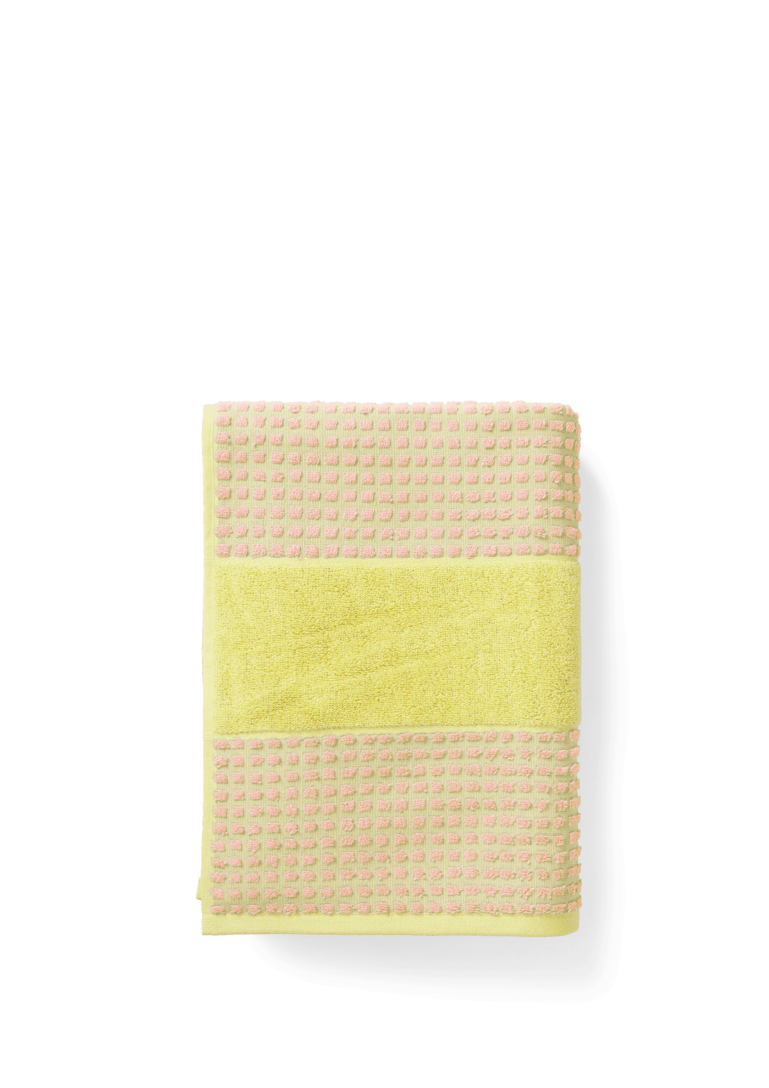 JUNA - Towel - Check Towel - Yellow/Pink - Small