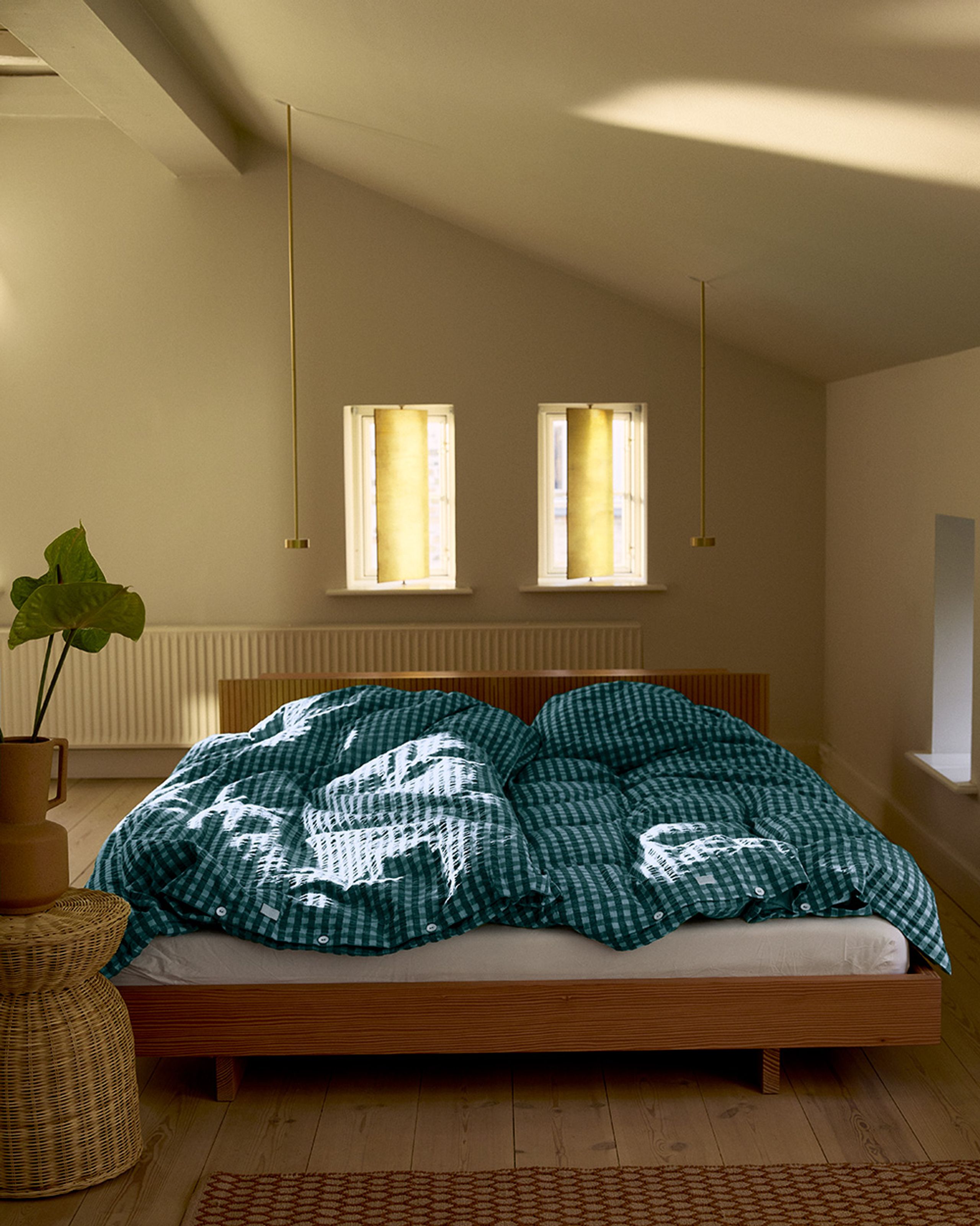 JUNA - Sengetøj - Bæk&Bølge Pudebetræk - Green/Light Blue