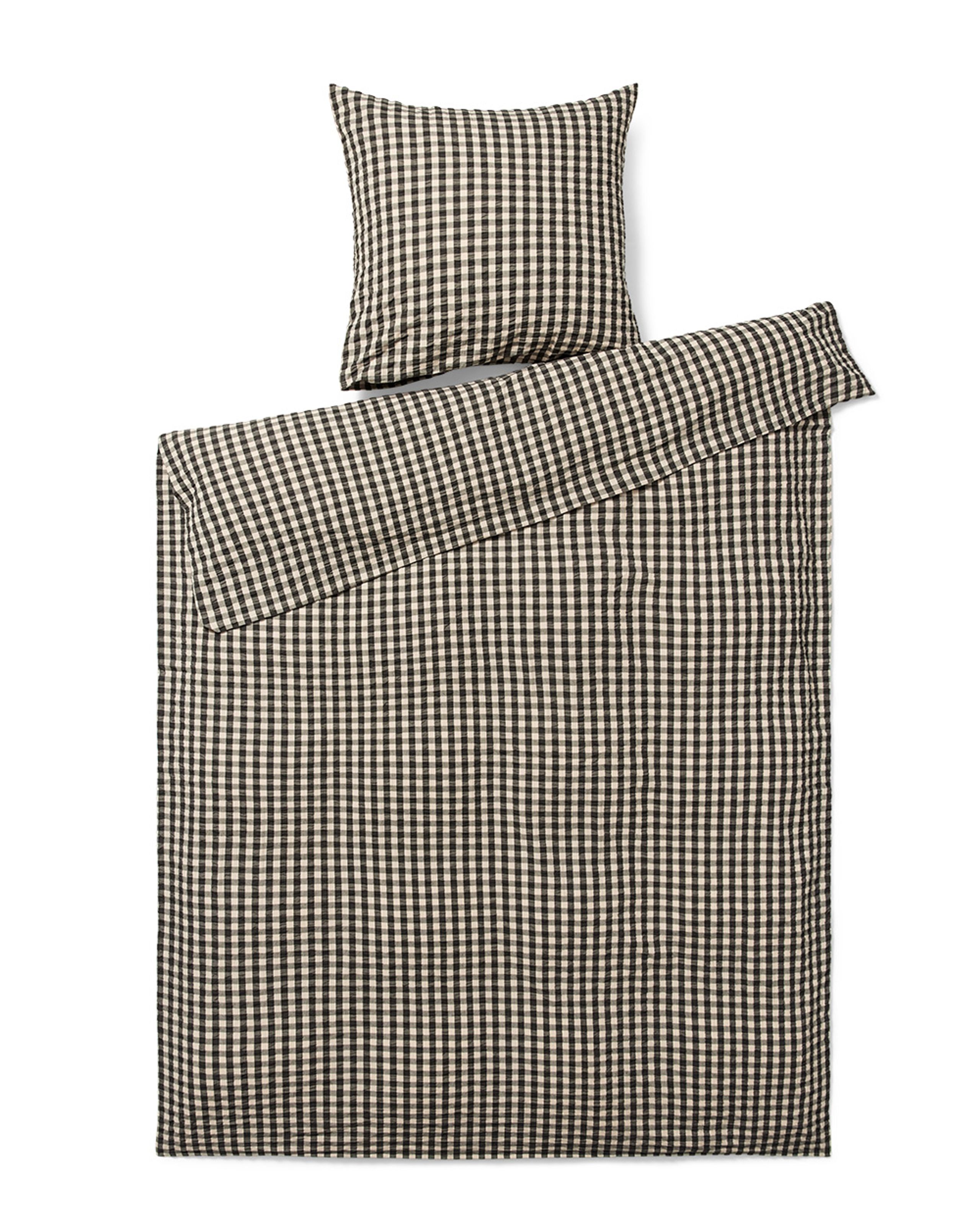 JUNA - Sengetøj - Bæk&Bølge Sengesæt - Black/Sand - Single