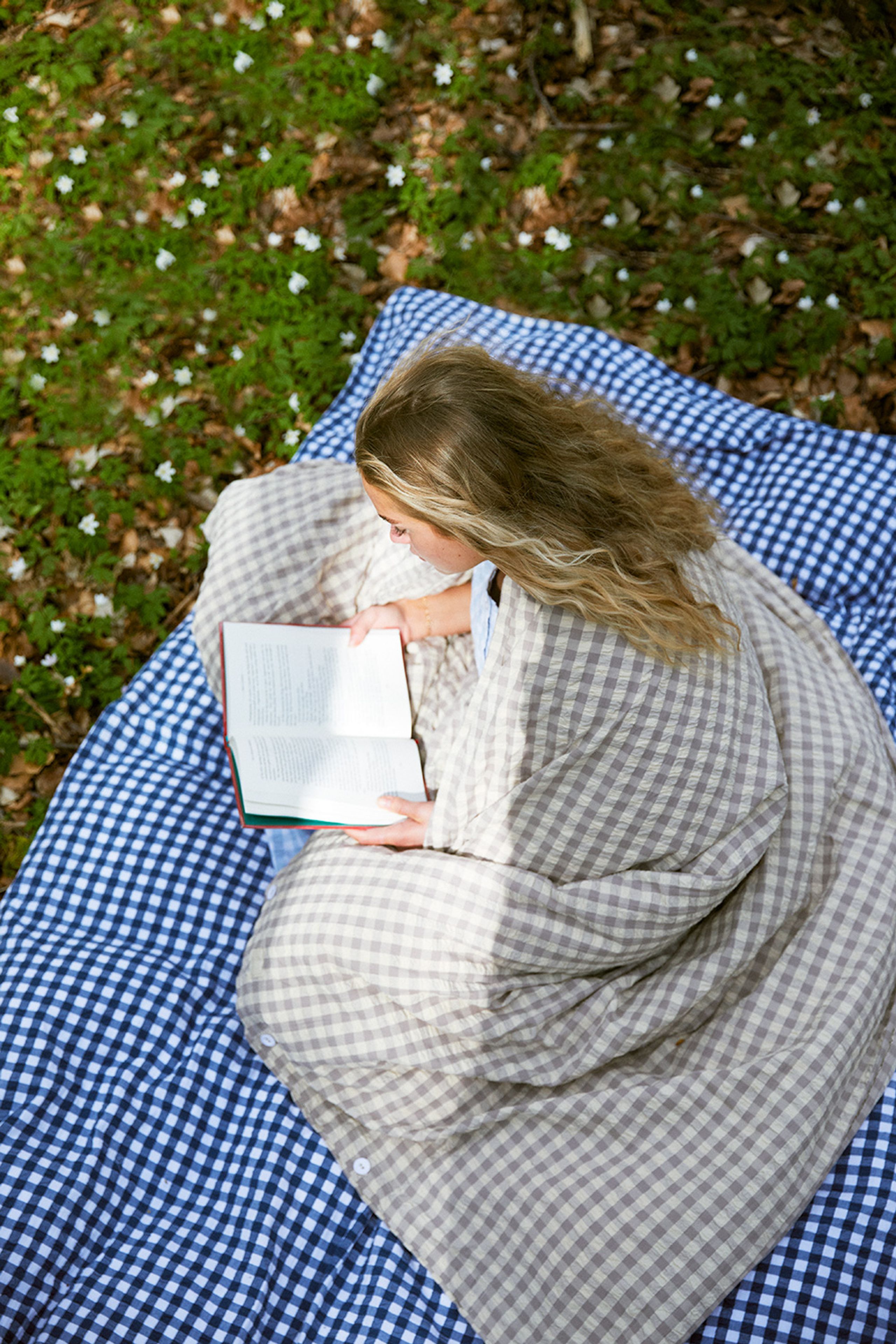 JUNA - Sengetøj - Bæk&Bølge Sengesæt - Dark Blue/White - Single