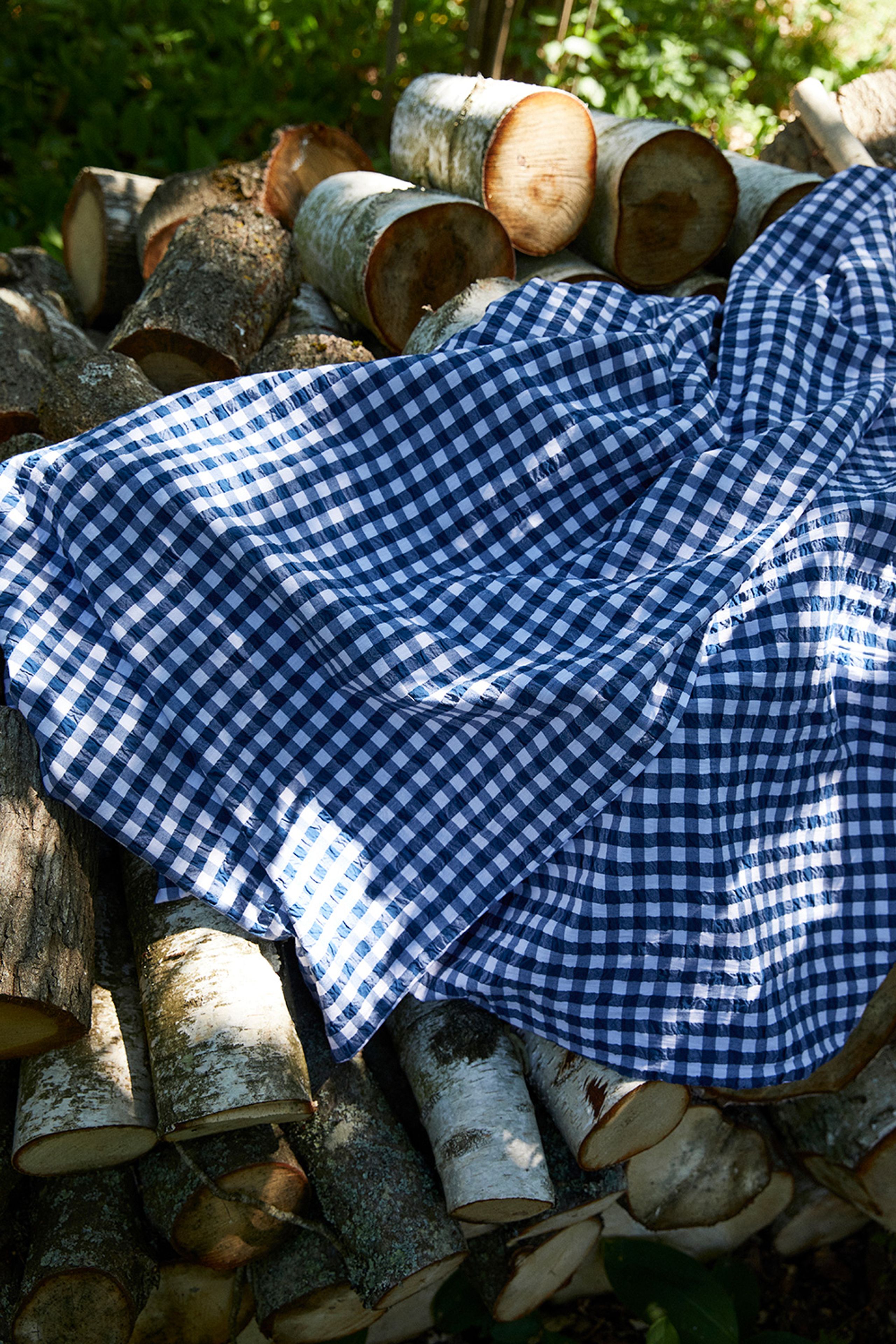 JUNA - Sengetøj - Bæk&Bølge Sengesæt - Dark Blue/White - Single