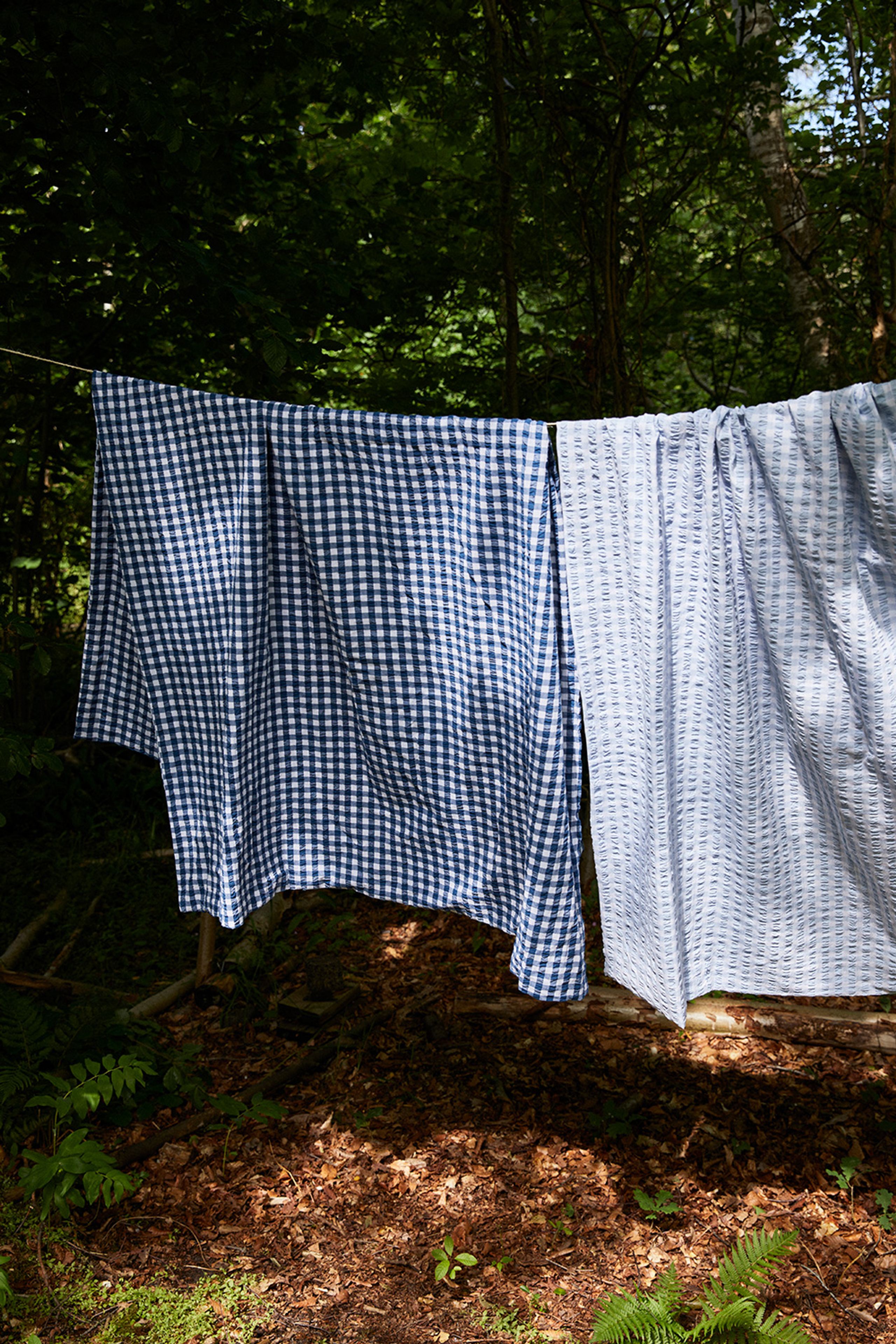 JUNA - Sengetøj - Bæk&Bølge Sengesæt - Dark Blue/White - Single