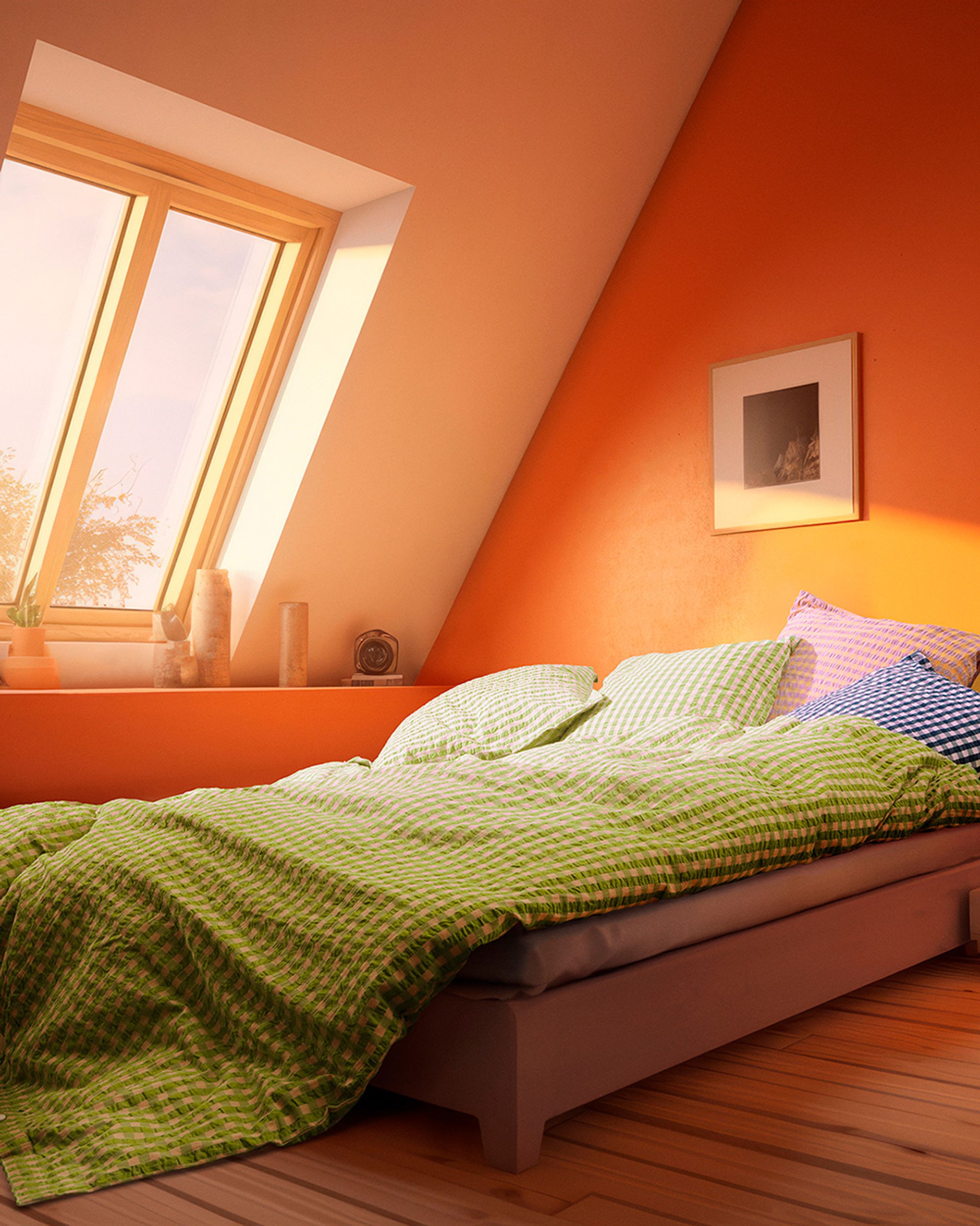 JUNA - Bed linen - Bæk&Bølge Linens - Green/Soft Pink - Single