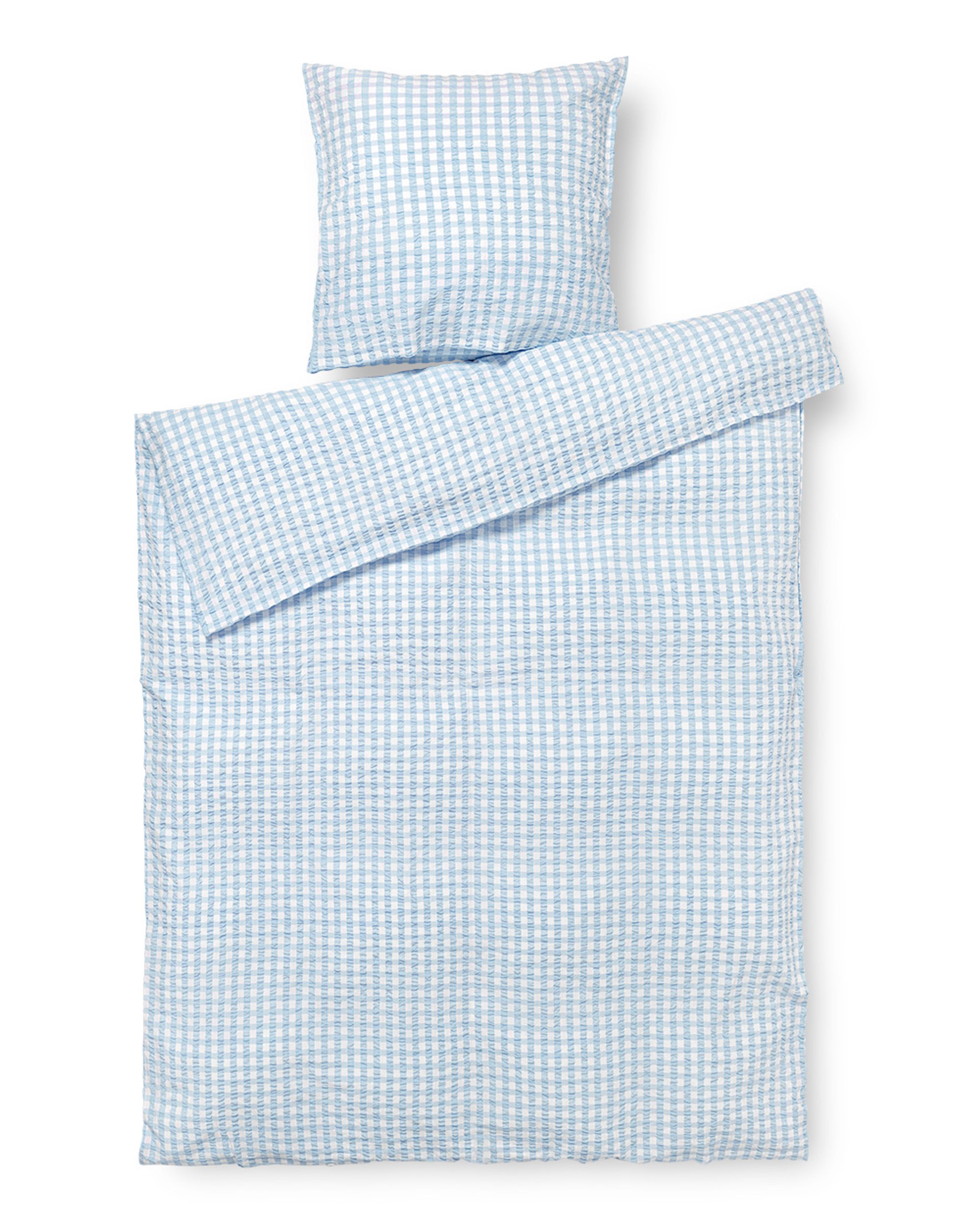 JUNA - Sengetøj - Bæk&Bølge Sengesæt - Light Blue/White - Single