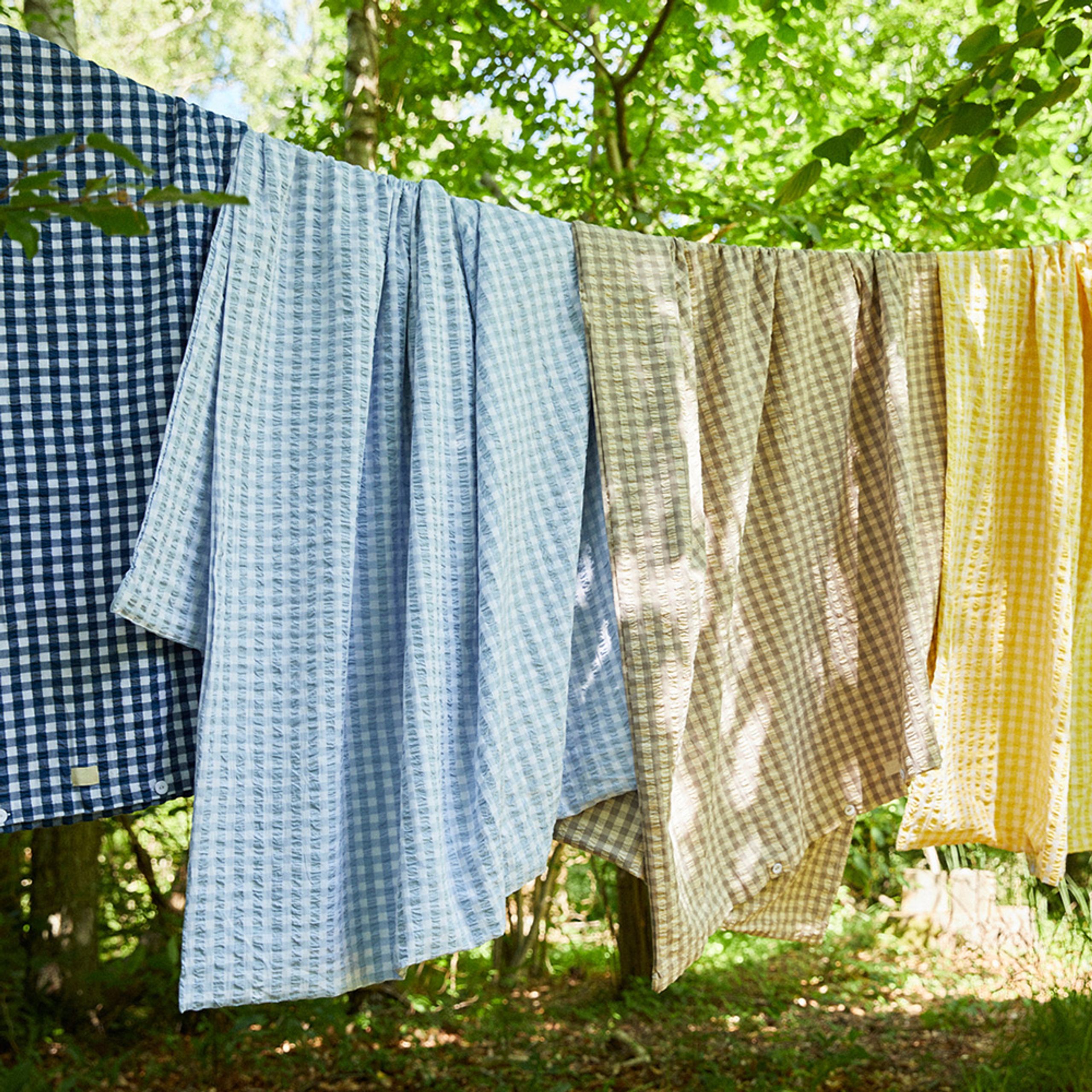 JUNA - Sengetøj - Bæk&Bølge Sengesæt - Light Blue/White - Single