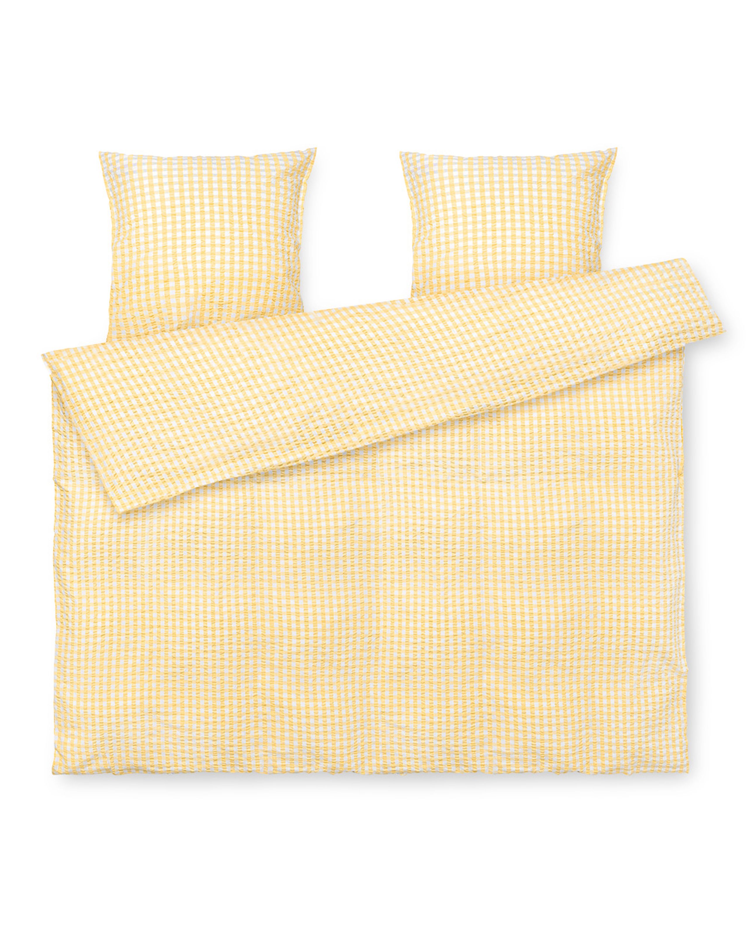 JUNA - Bed linen - Bæk&Bølge Linens - Yellow/White - Double