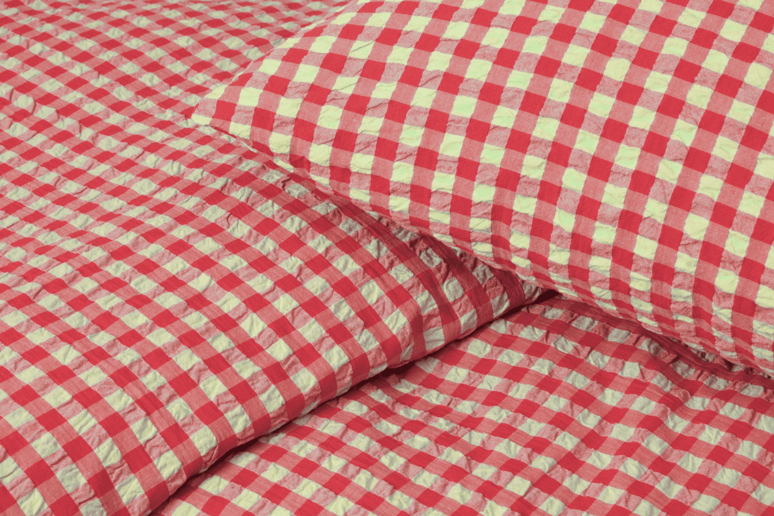 JUNA - Bed linen - Bæk&Bølge Linens - Red/Yellow - Single