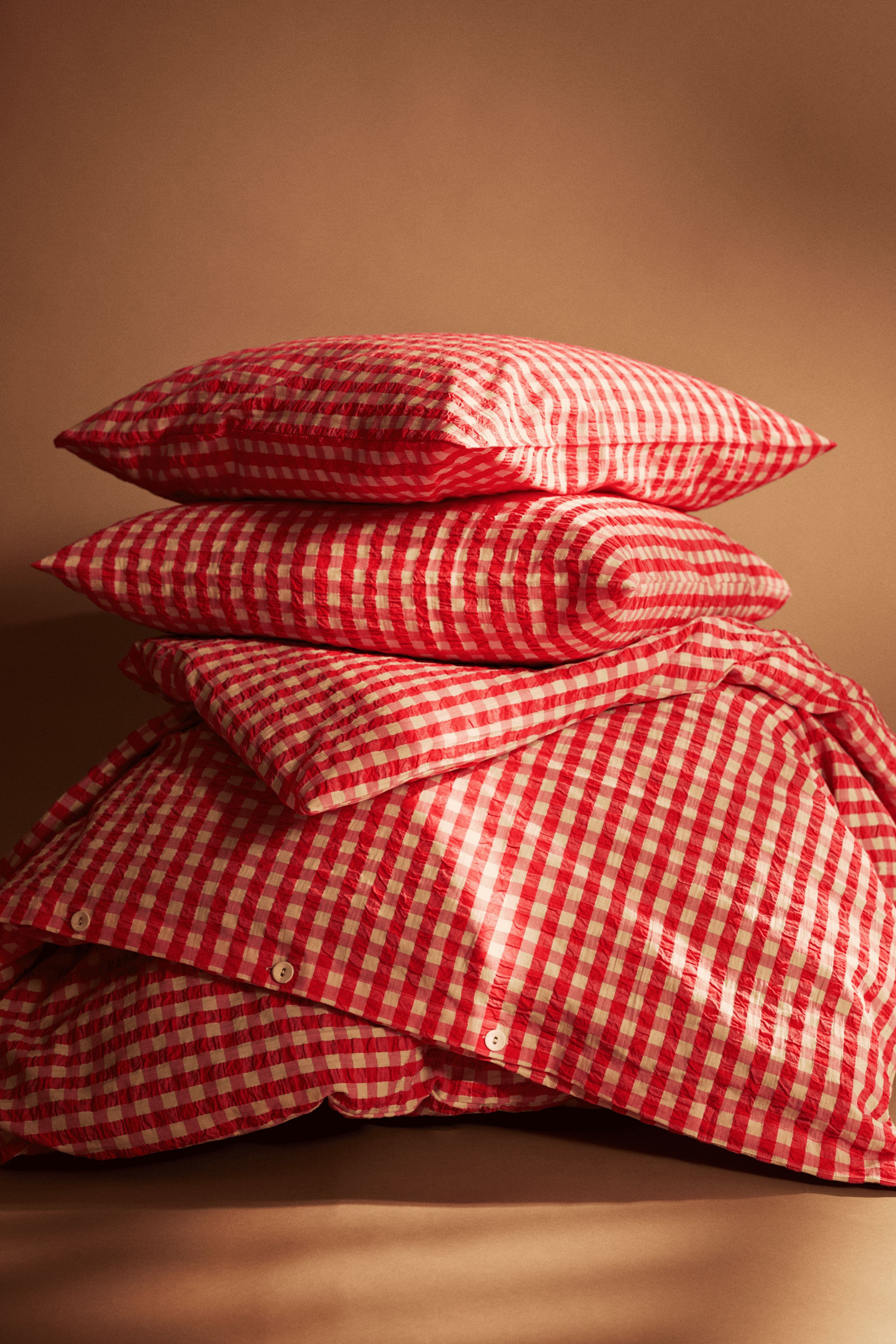 JUNA - Bed linen - Bæk&Bølge Linens - Red/Yellow - Single