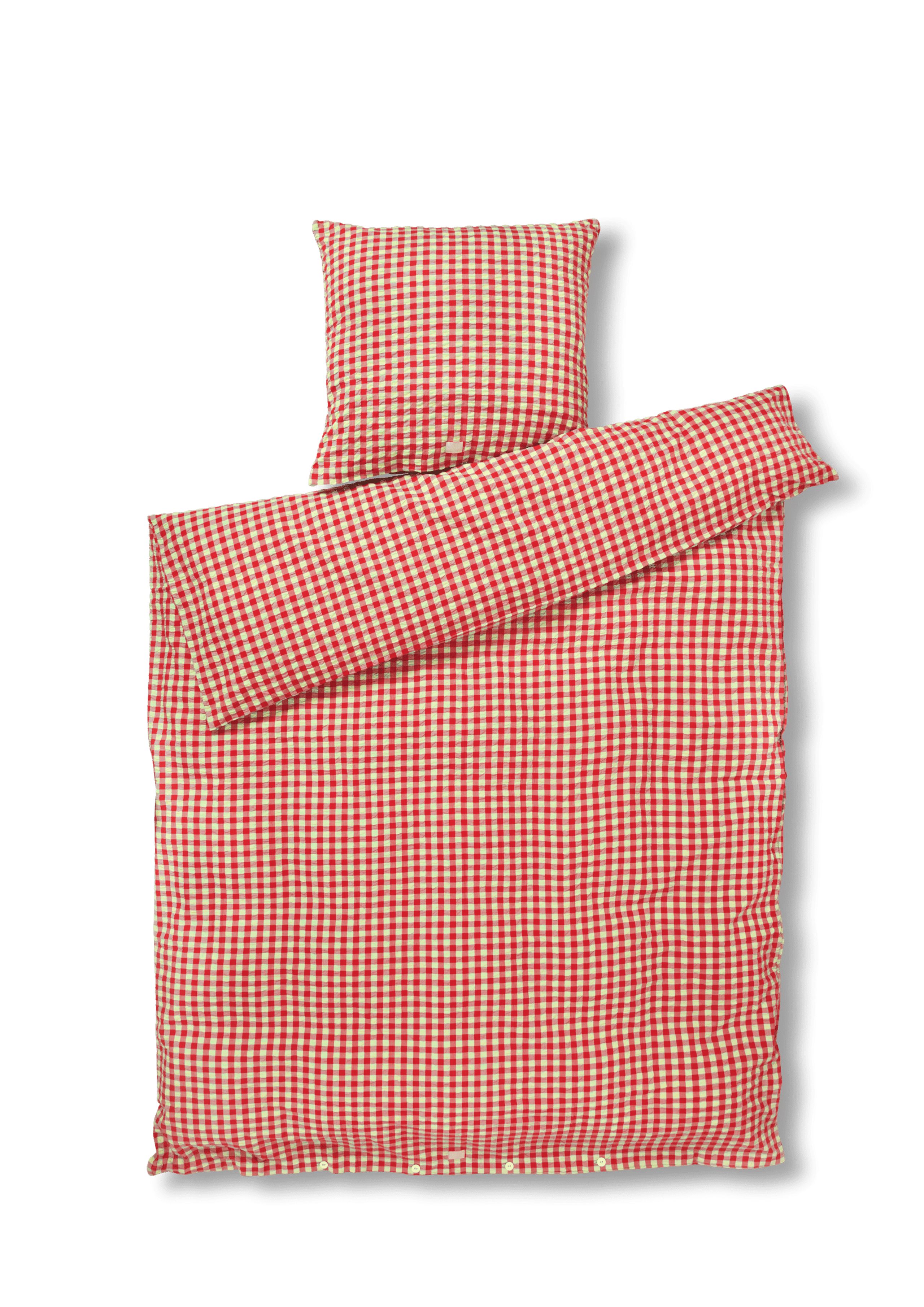 JUNA - Bed linen - Bæk&Bølge Linens - Red/Yellow - Single