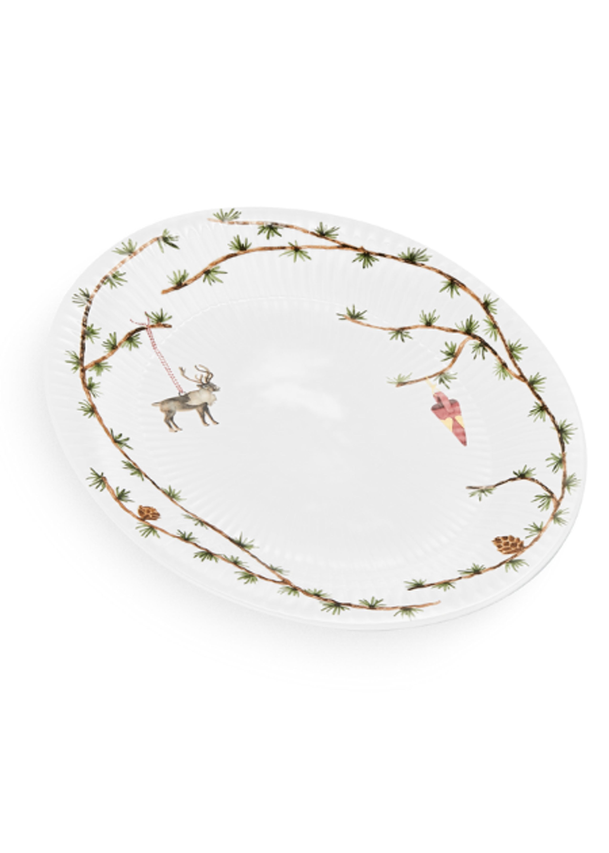 Kähler - Dish - Hammershøi Christmas Ovalt Bordfad - White Decoration - Large