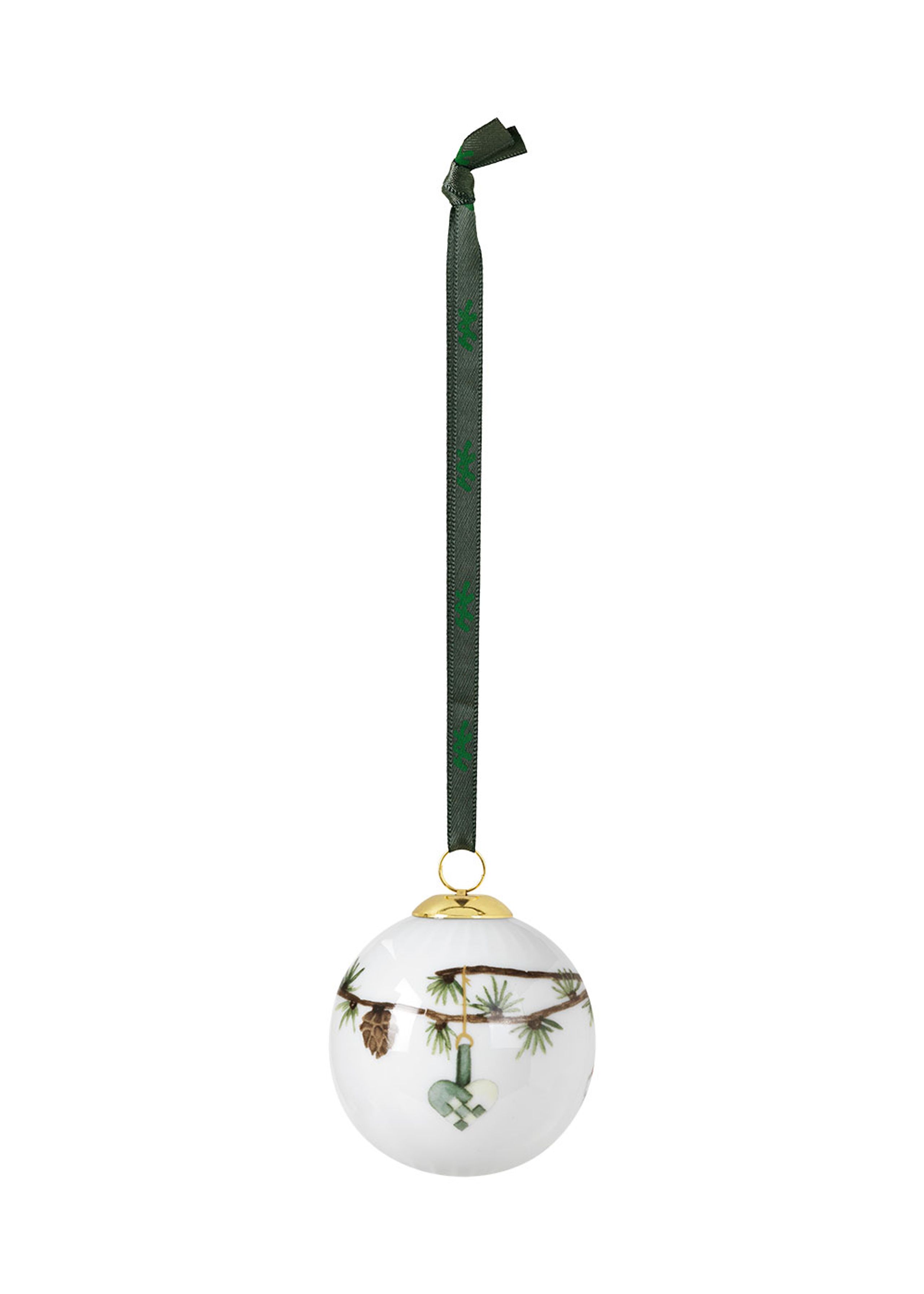 Kähler - Christbaumkugel - Hammershøi Christmas Ball - White w. Deco (2019)